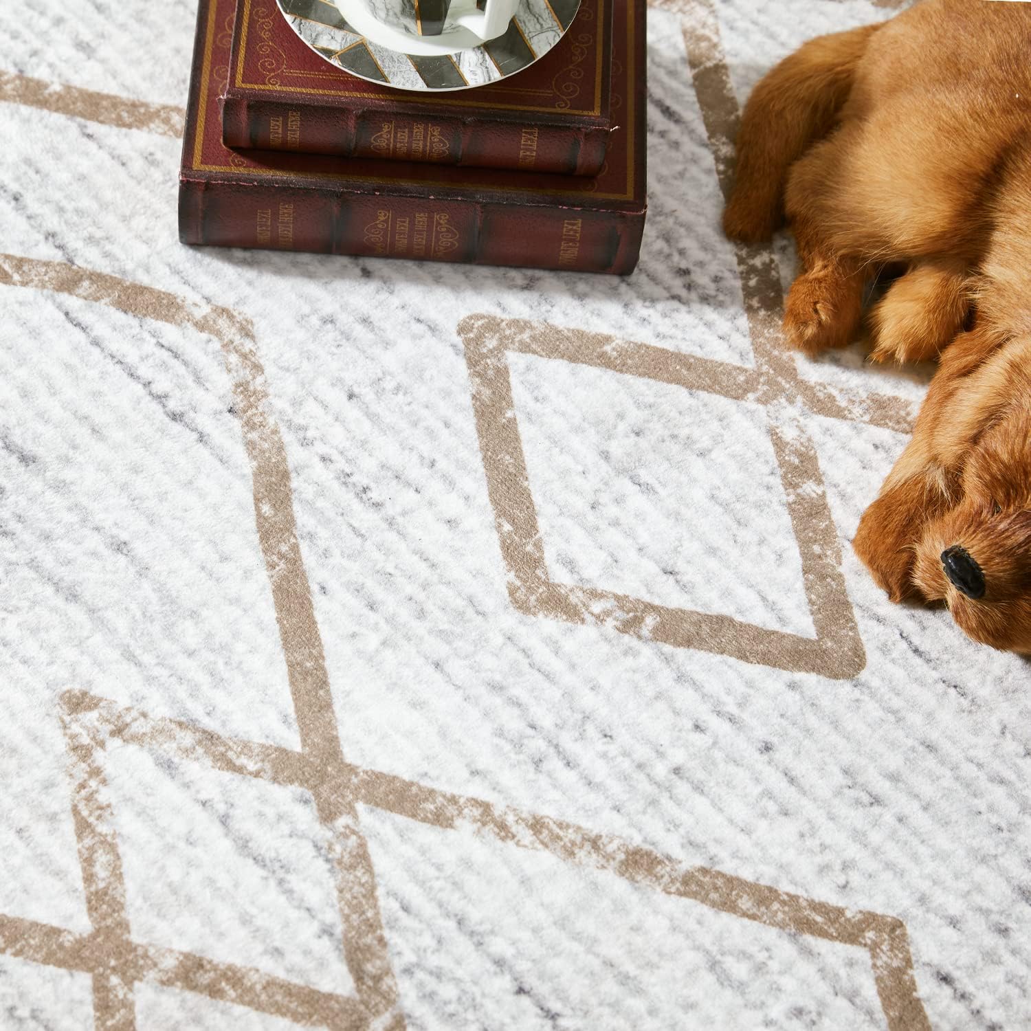 jinchan – Tapete marroquí de 2 x 5 pies con líneas, de pasillo, bohemio, lavable, suave, geométrico, antideslizante, para interiores, cocina,