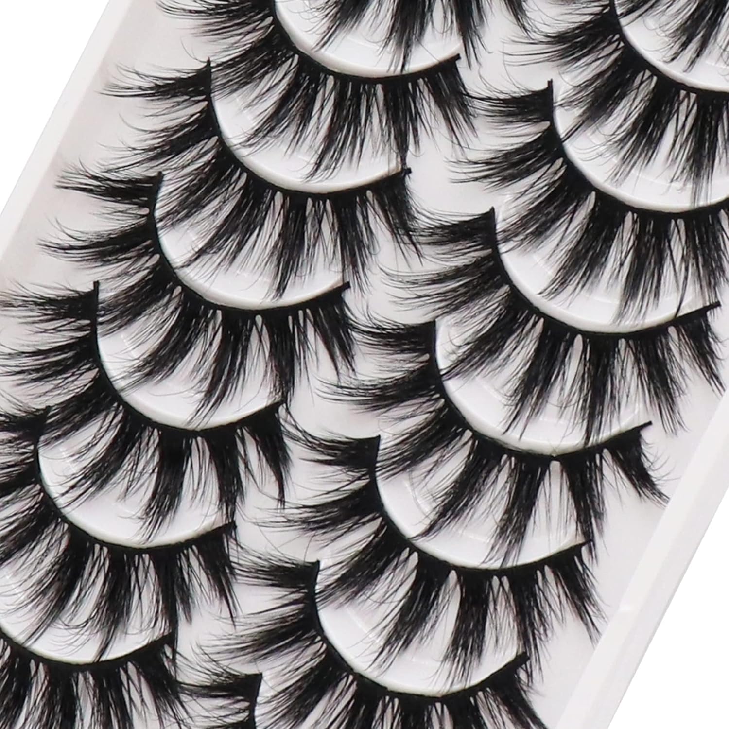 Veleasha Pestañas postizas 3D de Mink sintético 3D de 18mm de largo, aspecto natural, pestañas postizas para maquillaje de ojos, paquete de 10 pares