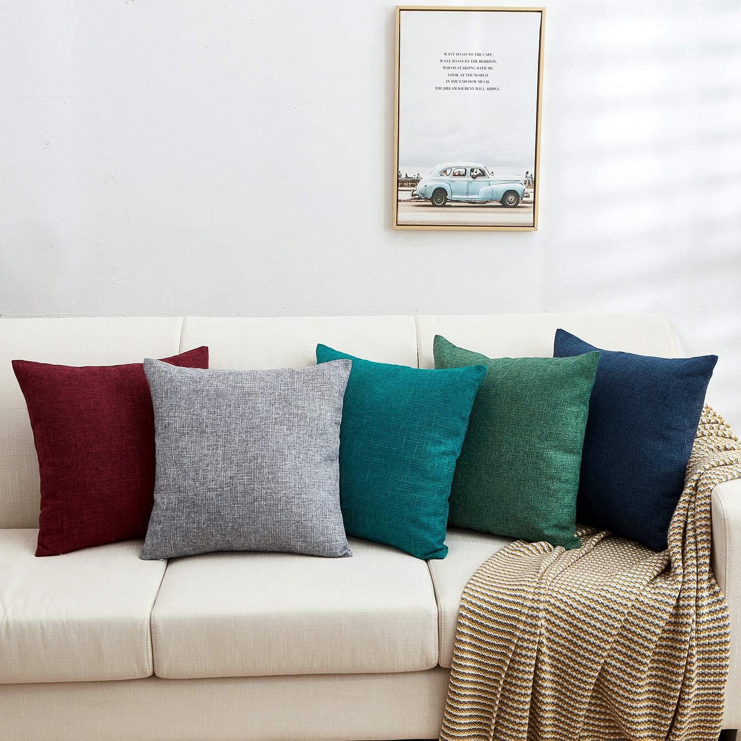 Mernette – Funda de almohada rectangular decorativa de mezcla de algodón y lino, decoración del hogar para sofá o silla. Decoraciones para el hogar,