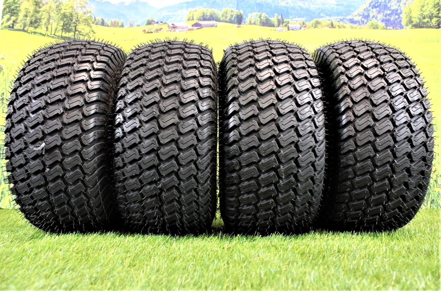 18×8.50-8 con conjuntos grises de 8×7 para carrito de golf y cortacésped (banda de césped ATW-003) (juego de 4)