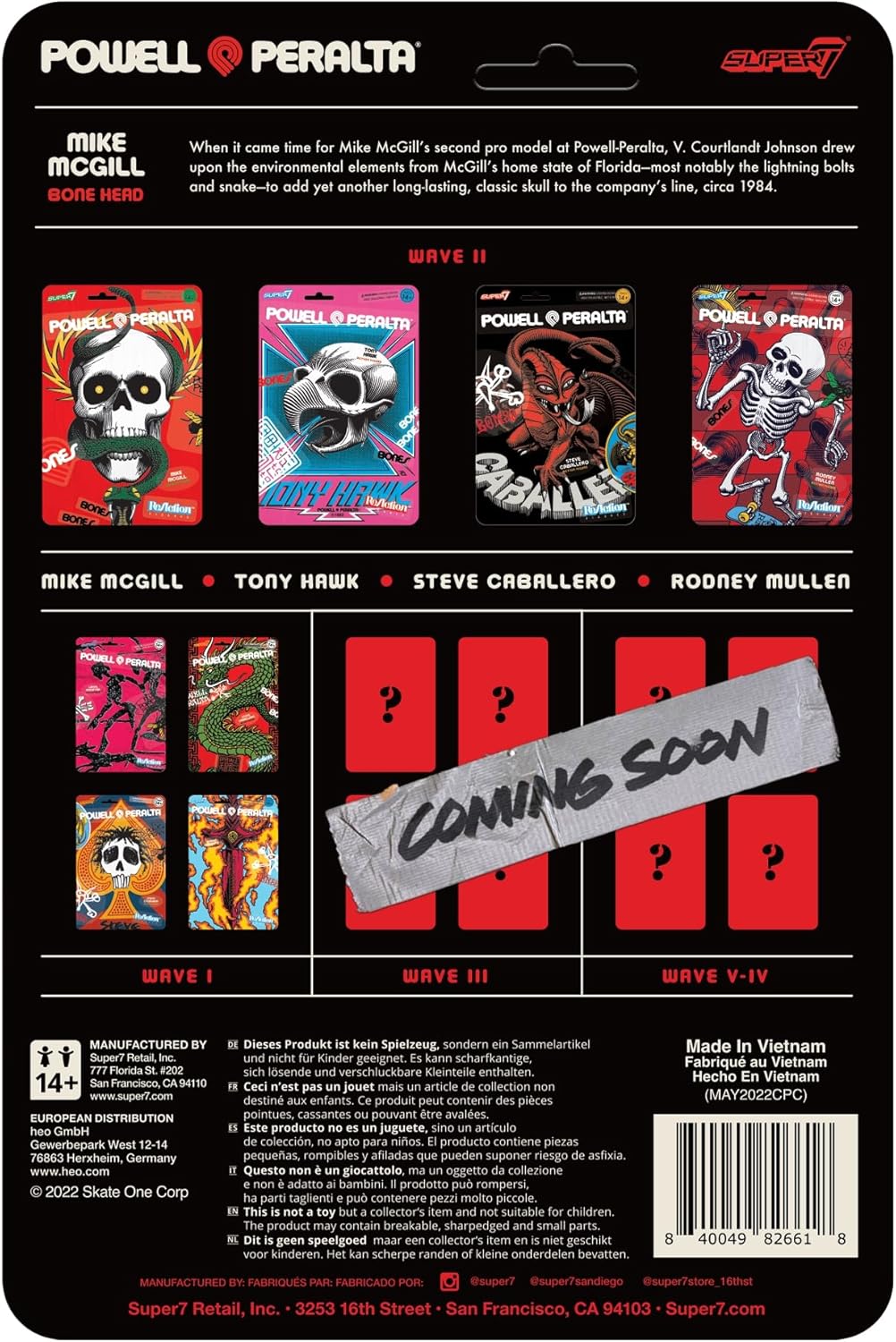 Super7 Powell-Peralta Mike McGill – Figura de acción Powell-Peralta de 3.75 pulgadas, patineta clásica coleccionable y juguetes retro
