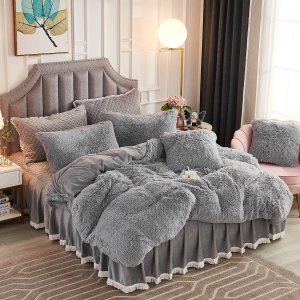 Juego de funda de edredón y fundas de almohada JAUXIO de piel sintética Juego de funda de edredón y fundas de almohada JAUXIO de piel sintética