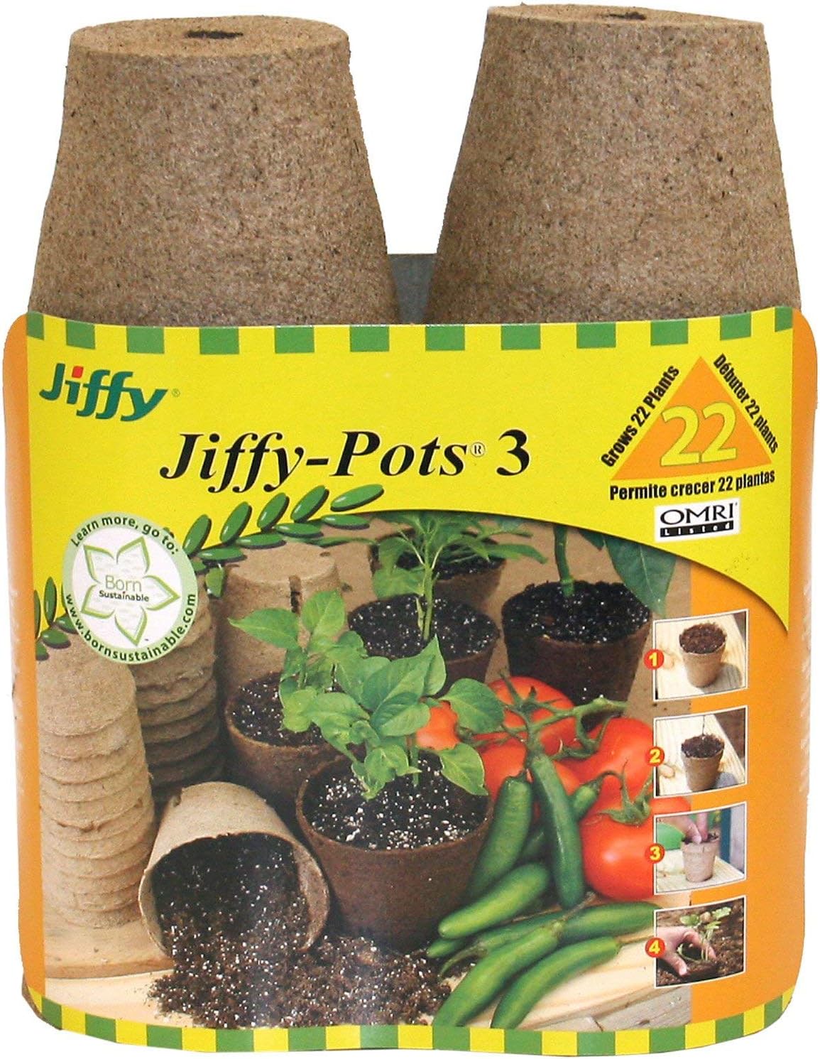 Jiffy Macetas Jiffy de 3 pulgadas