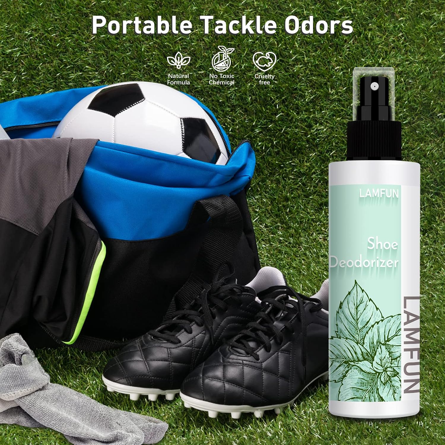 Eliminador de olores de zapatos, desodorante en aerosol natural para zapatos apestosos o pies malolientes, desodorante de pies que combate todos los