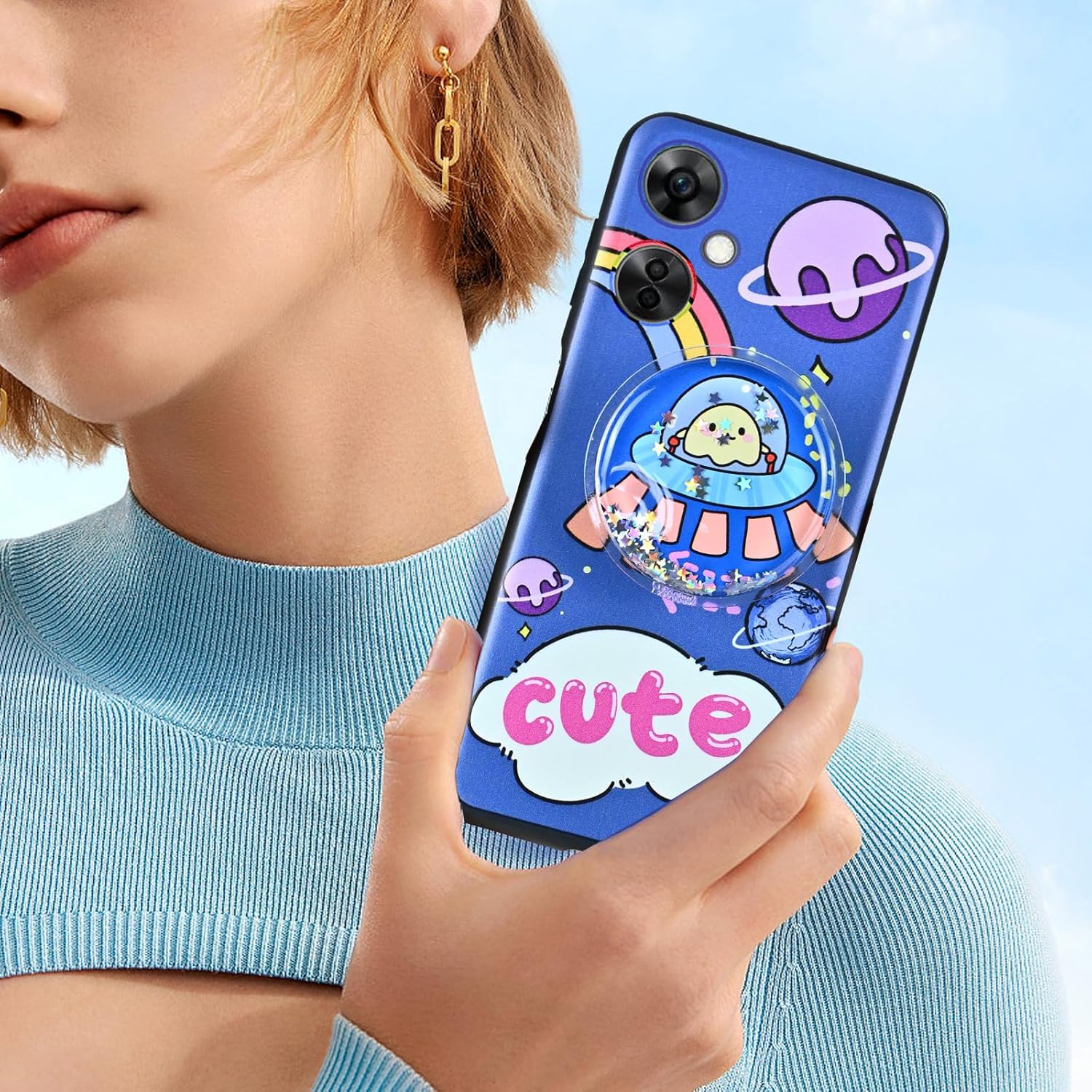 Funda para Nord CE 3 Lite 5G, diseño de planeta de cuento de hadas, carcasa de contracción para OnePlus Nord N30 5G (Nord CE 3 Lite 5G.N30 5G)