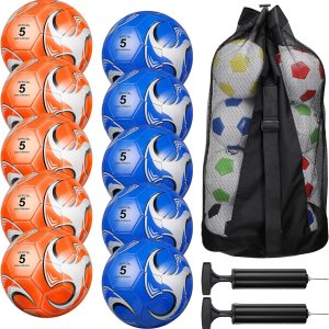 Libima 13 Pcs Soccer Ball Bulk Operation 10 Pcs Official Size Soccer with Carry Bag and 2 Pump Soccer Training Sport Gift for Child Adults Libima 13 Pcs Soccer Ball Bulk Operation 10 Pcs Official Size Soccer with Carry Bag and 2 Pump Soccer Training Sport Gift for Child Adults