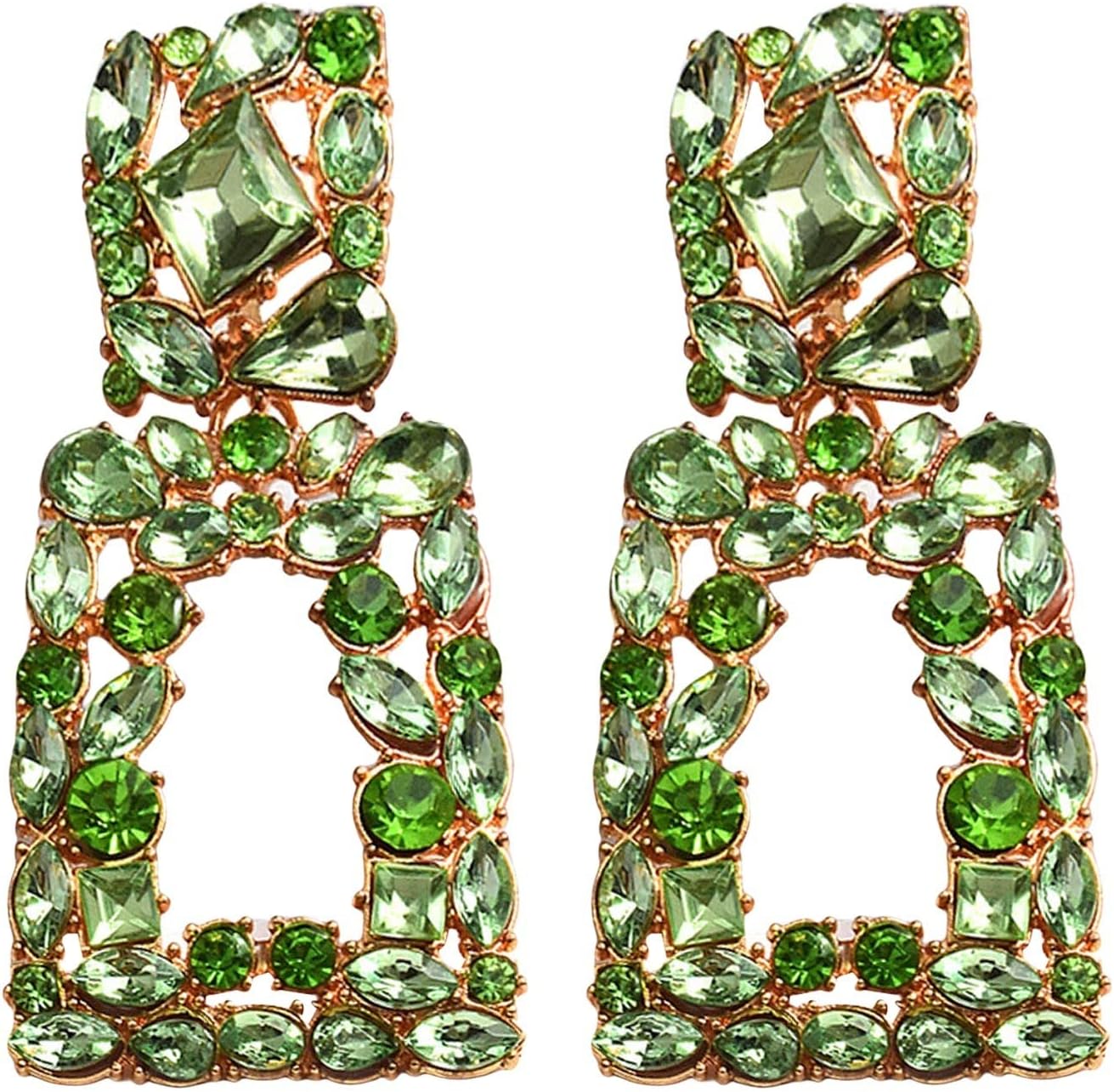 Pendientes colgantes de joyería para niñas, aretes de hoja verde, aretes de aro para regalo de cumpleaños de Navidad