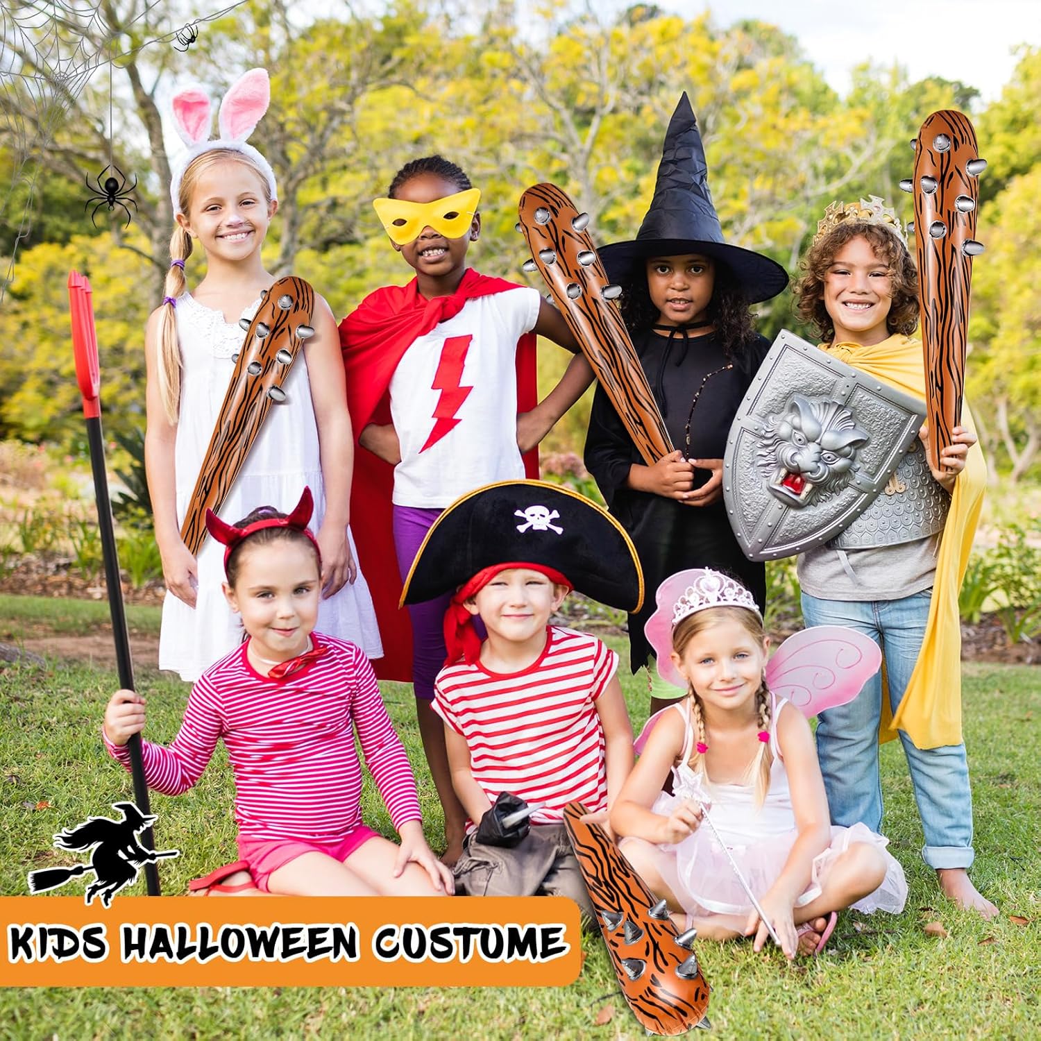 Aoriher Accesorios inflables de disfraces de Halloween para club de cavernícolas, murciélagos y cavernícolas inflables para niños, disfraz elegante,