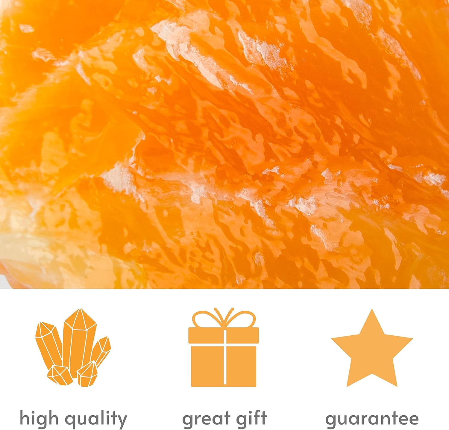 Mineralist Colección de piedras curativas de cristal, naranja calcita, rocas de calcita natural de 2 libras, racimos de cuarzo de alta energía,