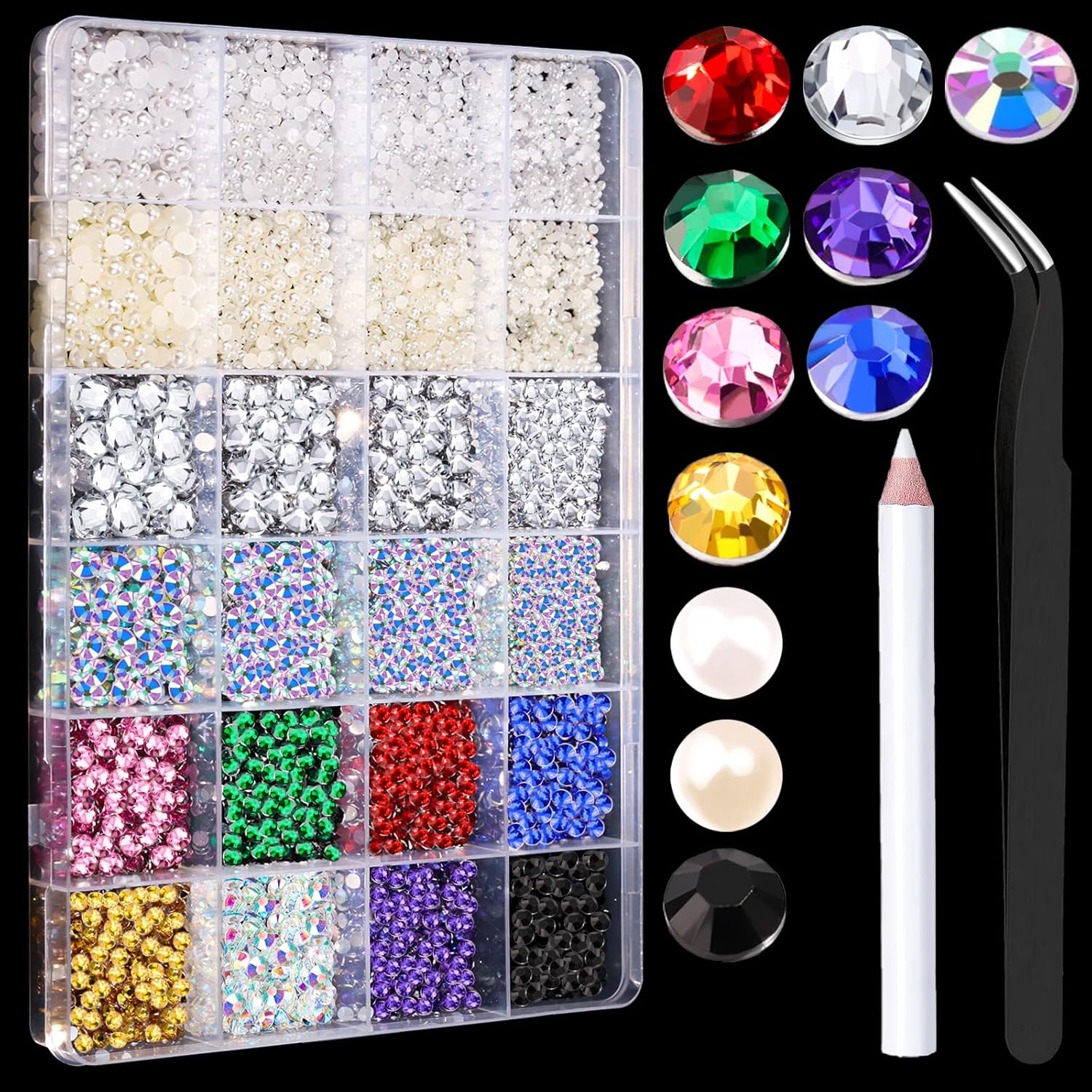 YGDZ Diamantes de imitación, 10000 piezas de diamantes de imitación para uñas, diamantes de imitación para manualidades, uñas, perlas de uñas,