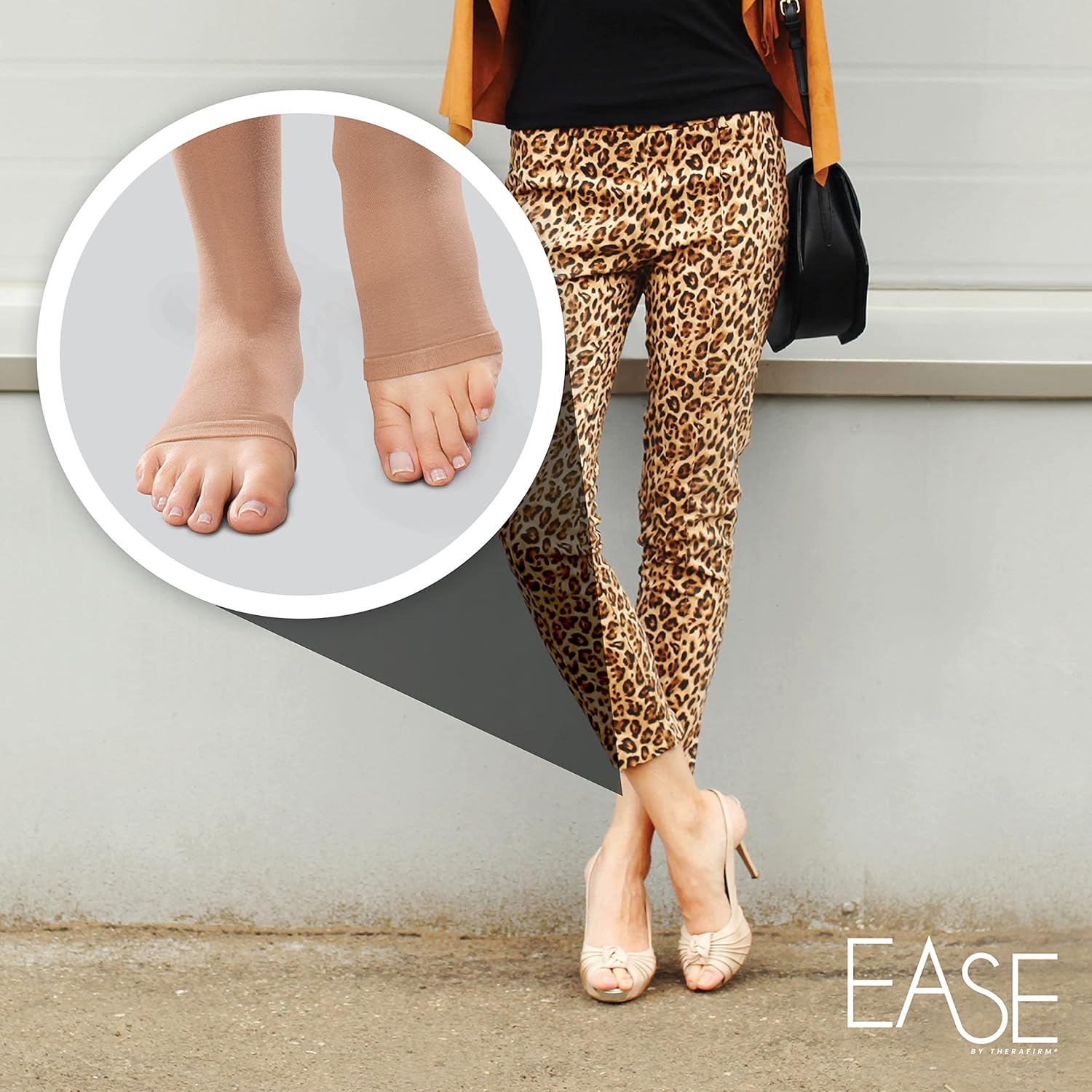 Therafirm Ease Open-Toe – Medias de compresión suaves de 15-20mmHg