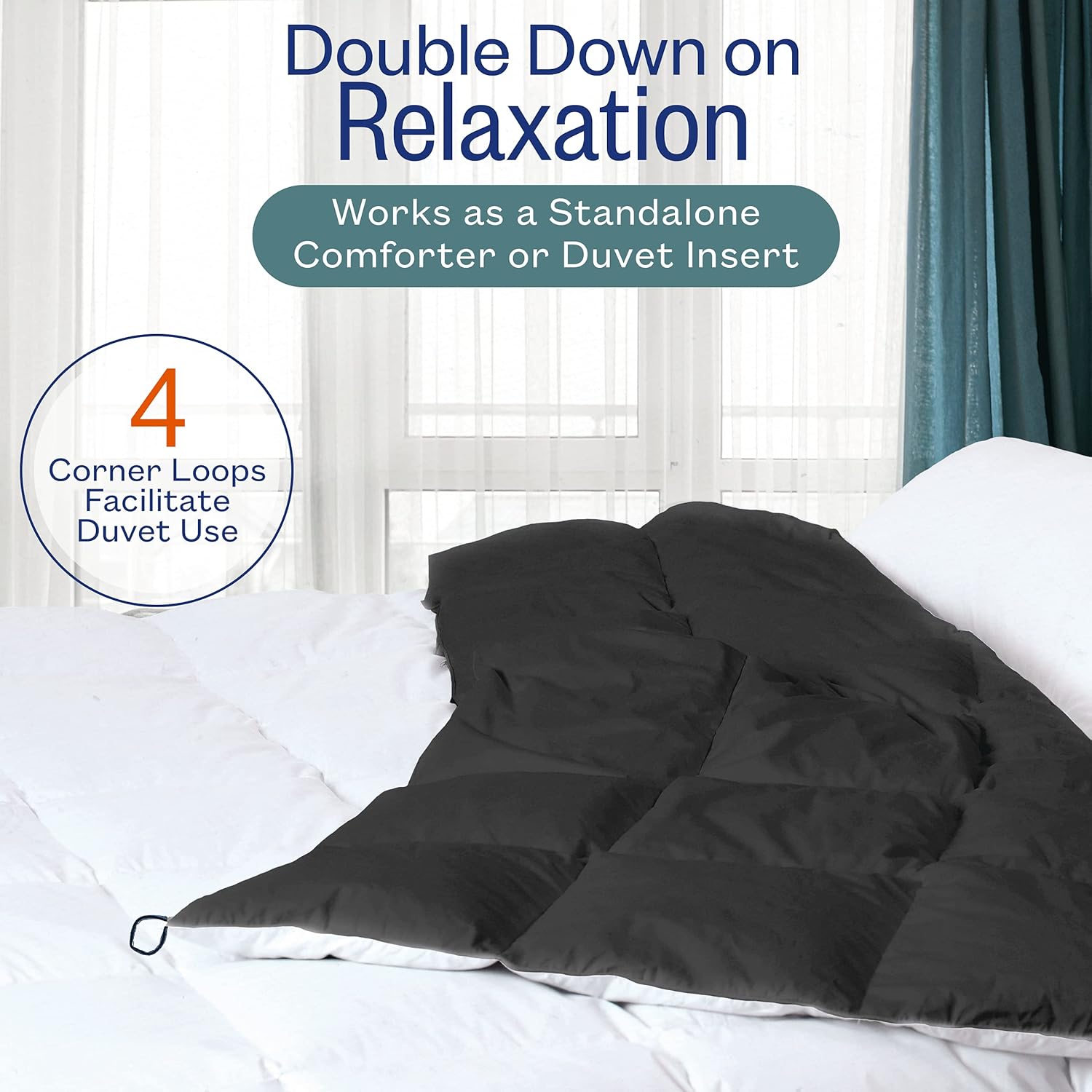 Edredón alternativo Sleep Restoration Down  reversible  Calidad de hotel para todas las estaciones, edredón hipoalergénico de lujo, Microfibra,