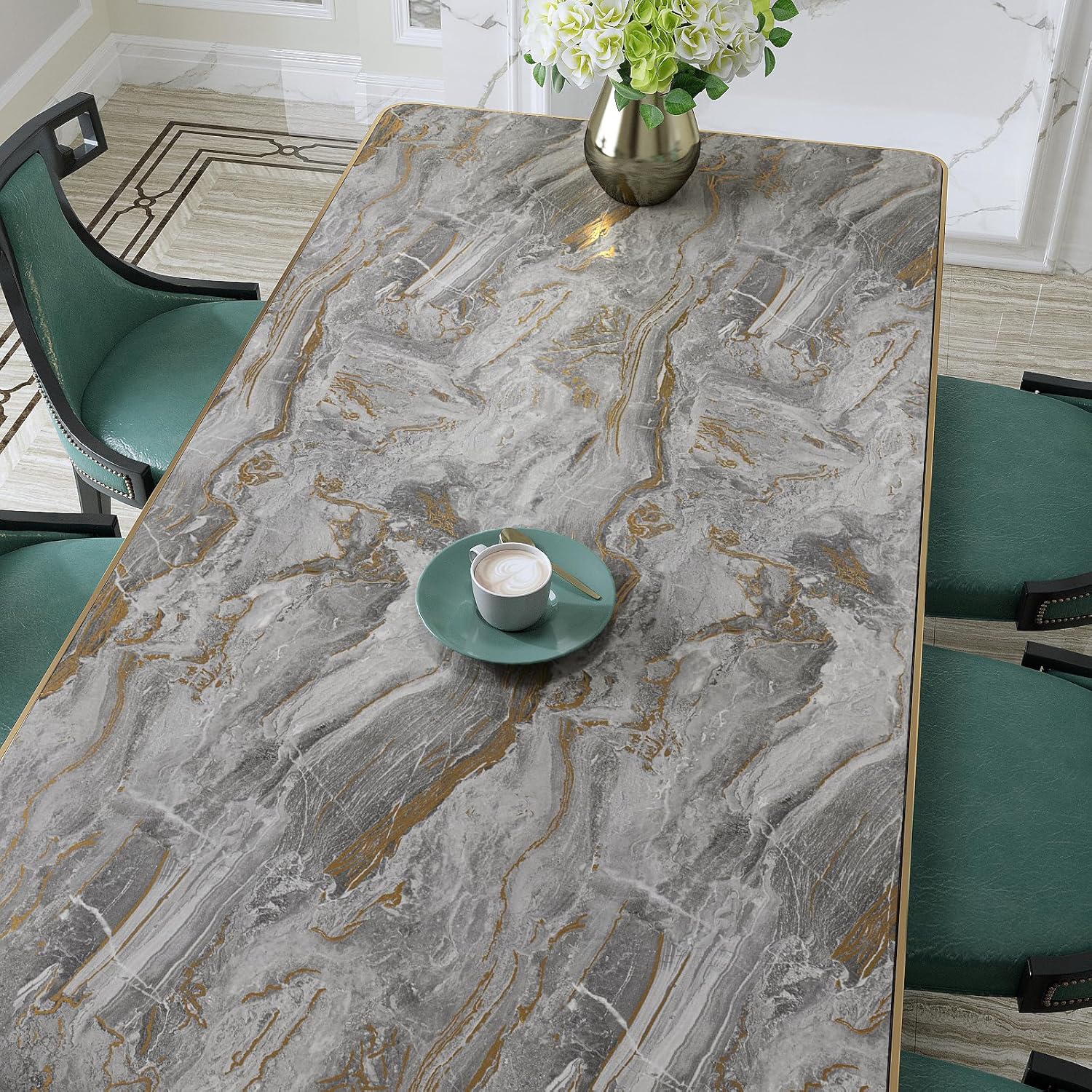 VaryPaper Papel de contacto de mármol mate de 15.7 x 78.7 pulgadas, impermeable, papel tapiz de mármol gris, cubiertas superiores para cocina,