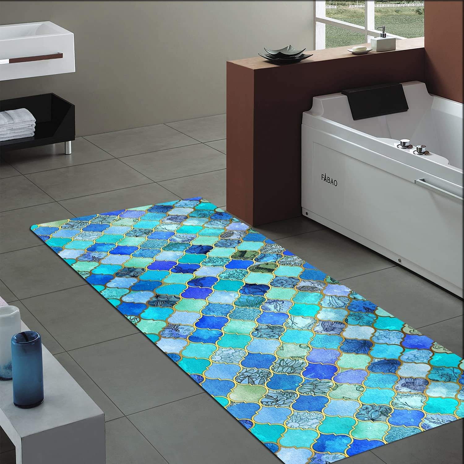 Alfombra de baño de espuma viscoelástica y felpudos antideslizantes y absorbentes de paño