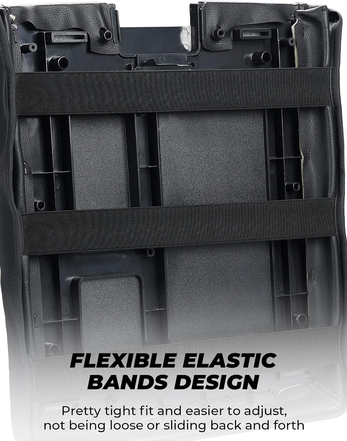 ISSYAUTO Funda de consola central compatible con Silverado Tahoe Sierra Yukon Suburban 2007-2013 Jump Seat Console Funda de cuero para reposabrazos