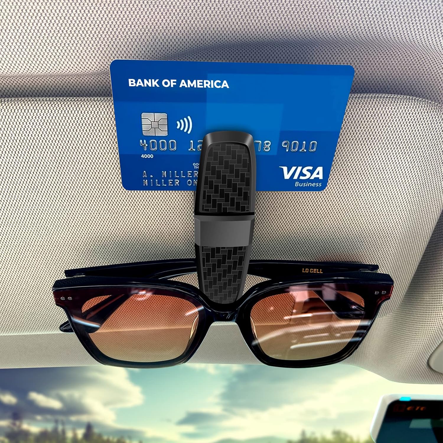 2 soportes para lentes de sol para visera solar de automóvil, soporte universal para lentes de sol de automóvil, soporte para anteojos con clip para