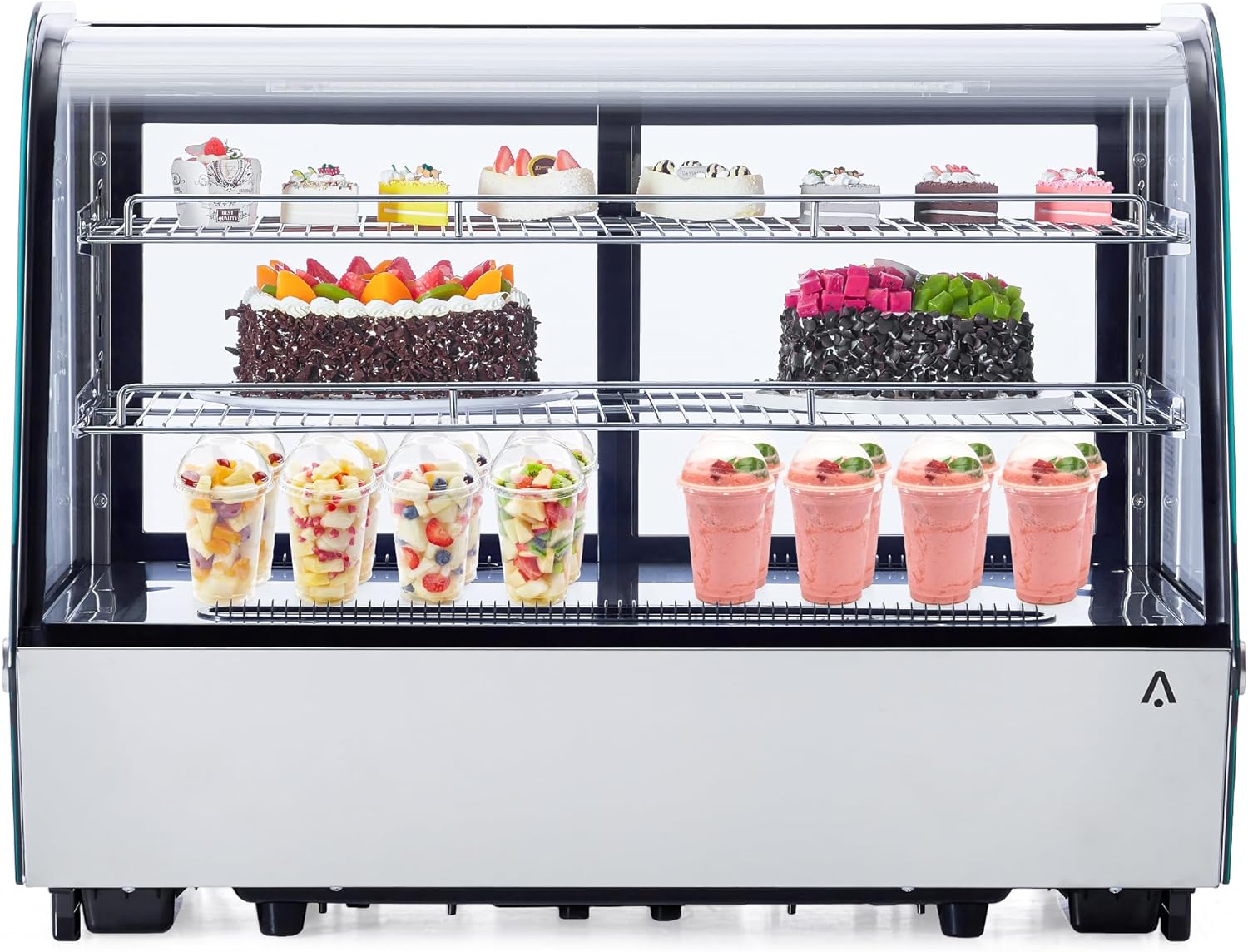 TackView Vitrina para refrigerador comercial de 4.6 pies cúbicos, con iluminación LED, vitrina de pastelería de 4.6 pies cúbicos, vitrina de vidrio