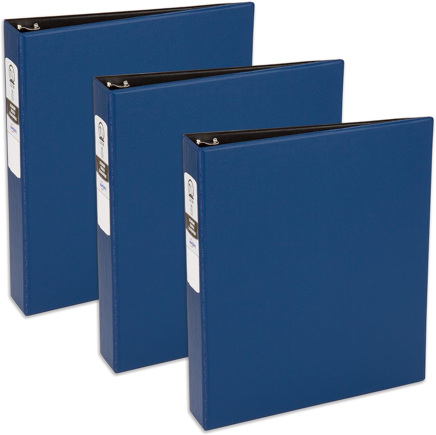 Avery Economy – Carpeta de 3 anillas, anillos redondos de 1-12 pulgadas, 3 carpetas azules (03400)