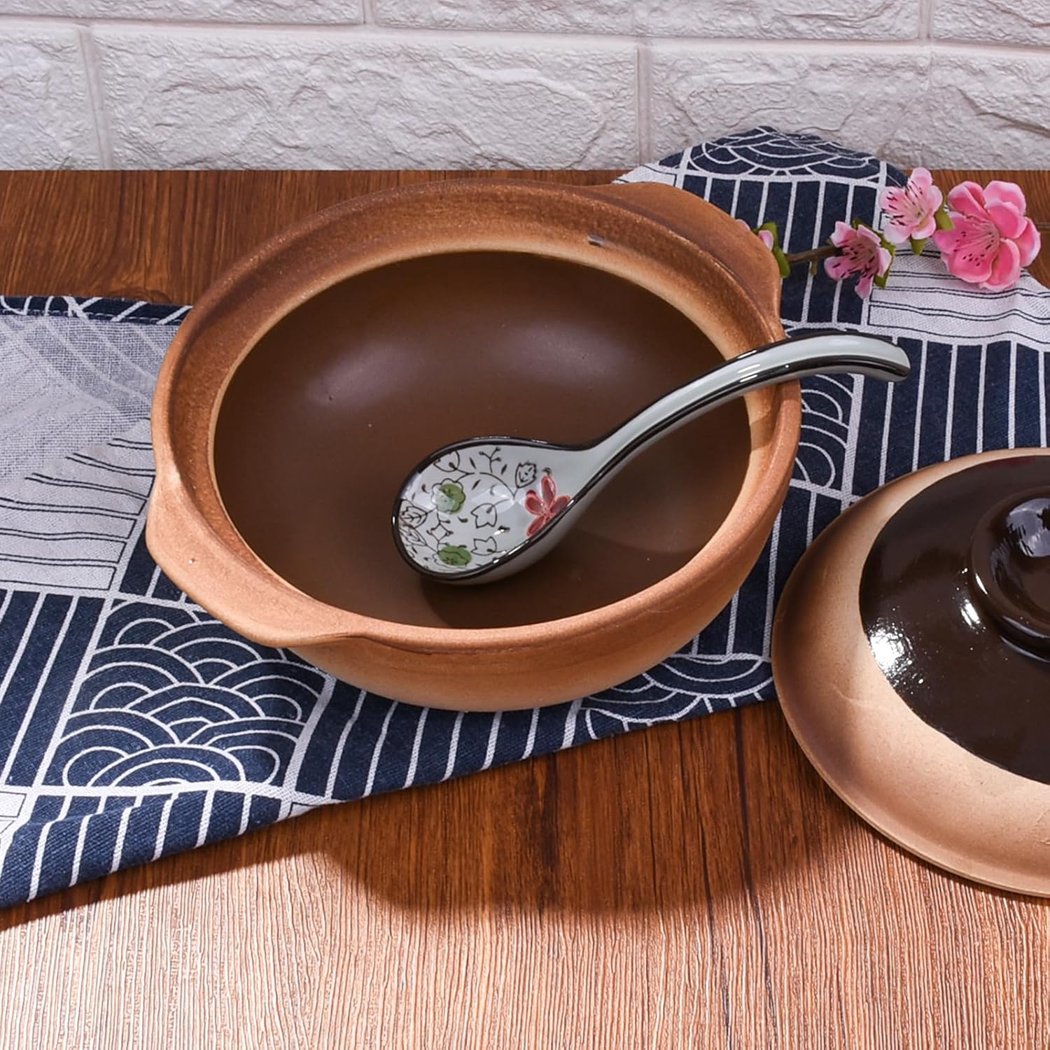 Cazuela con tapa Olla de arcilla china Olla de arcilla japonesa Olla de piedra coreana Olla de cocina de cerámica Olla de tierra Olla de estofado