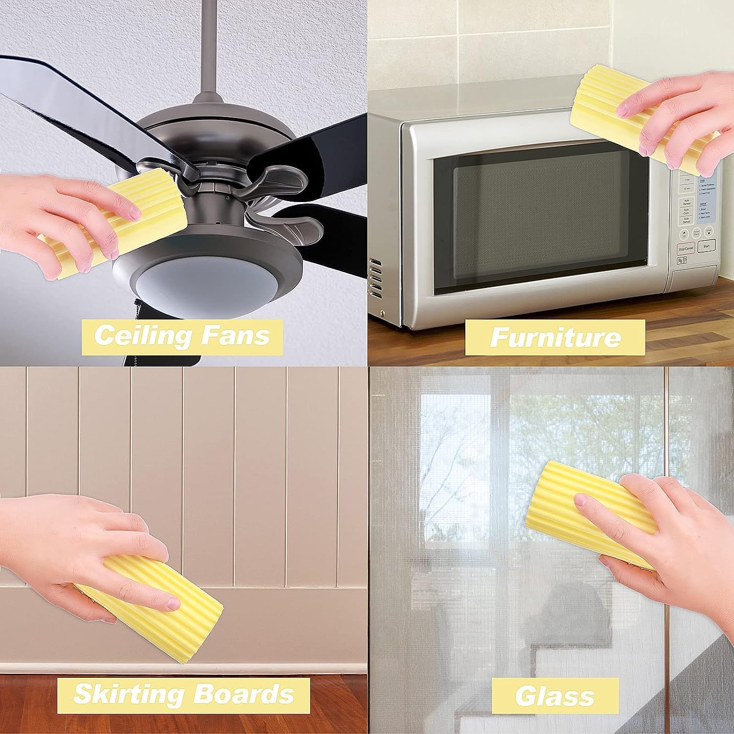 Esponjas mágicas de limpieza de polvo, esponja limpiadora húmeda, esponja de limpieza del hogar para limpiar persianas, zócalos y rejillas de