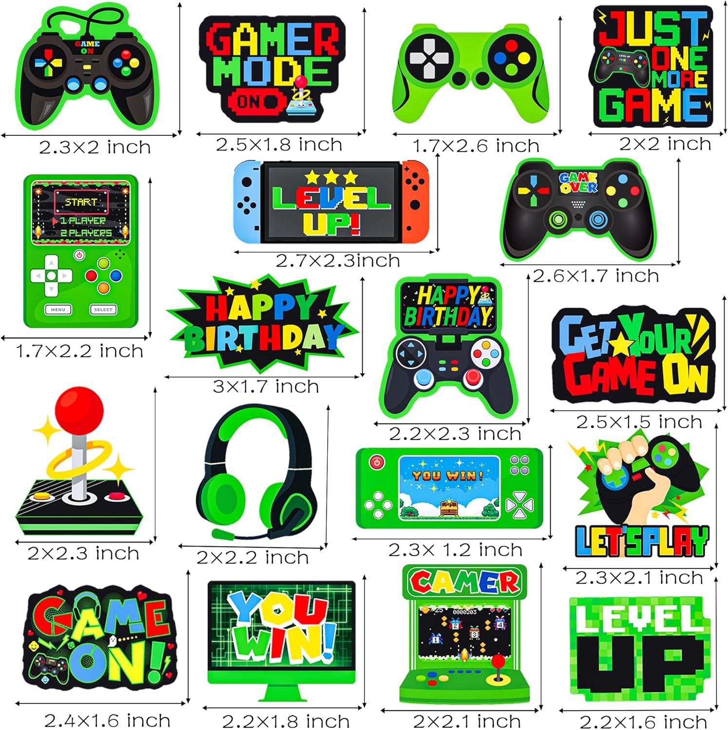 36 piezas de decoración de cupcakes para fiesta de videojuegos, consola de juegos, decoración de fiesta de cumpleaños, decoración de pastel para