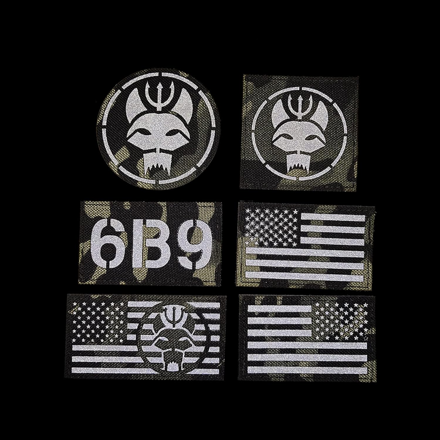 Parche táctico Multicam-Black, Seal Team DEVGRU Trident – Parches reflectantes con cabeza de gato, bandera estadounidense, señal de llamada, Dont