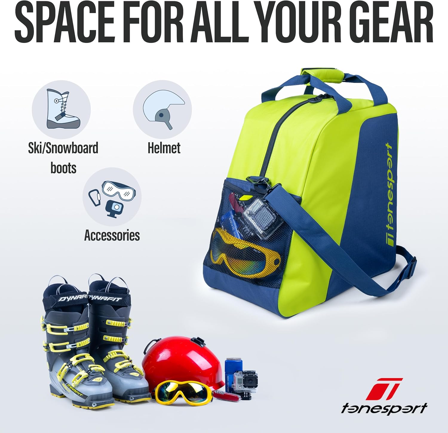 Tonesport Ski Boot Bag – Snowboard Boot Bag – Ski Boot and Helmet Gear Bag – Snowboard Gear Bag – Ski Boot Bag for Air Travel