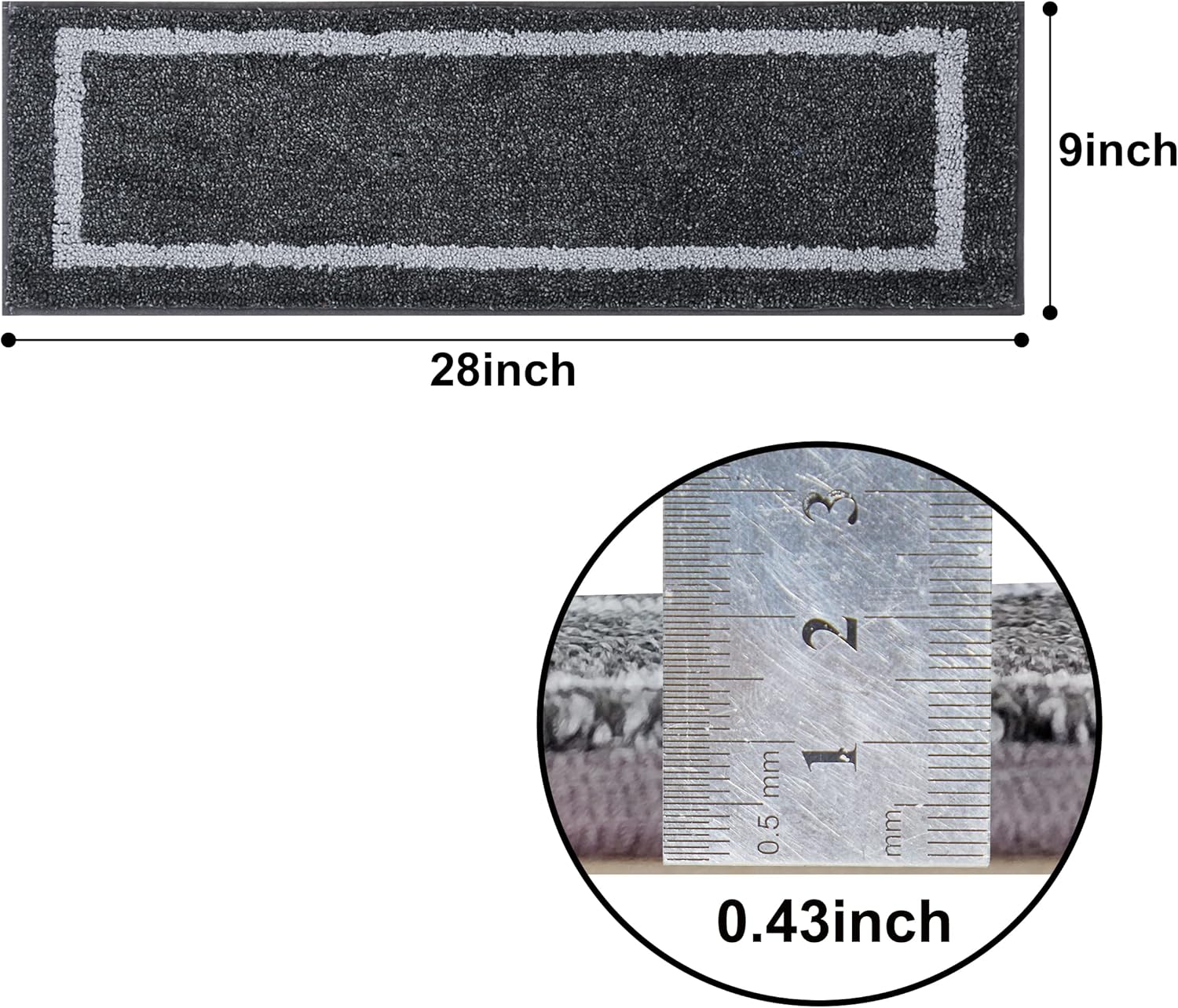 COSY HOMEER Alfombra antideslizante suave de 28 x 9 pulgadas, para interiores en peldaños de madera, alfombras para niños y perros, 100 % poliéster,