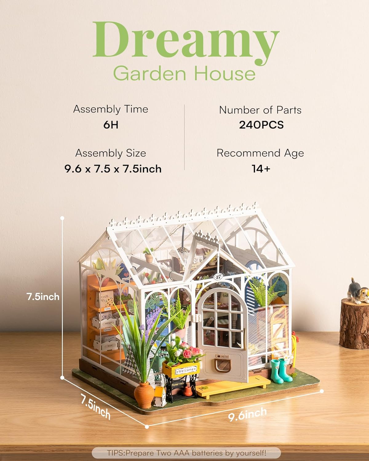 Rowood Kit de casa de muñecas de madera, kit de casa en miniatura para construir para vivir, kit de modelo de artesanía Mayberry Street para adultos