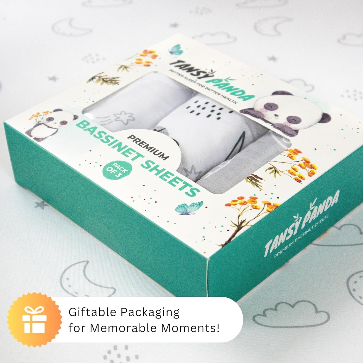 TansyPanda – Sábanas de moisés para Cloud Baby, Yacul, Dream On Me Traveler, Skylar, BabyBond, Simmons, paquete de 3, 33 x 20 pulgadas, ultra