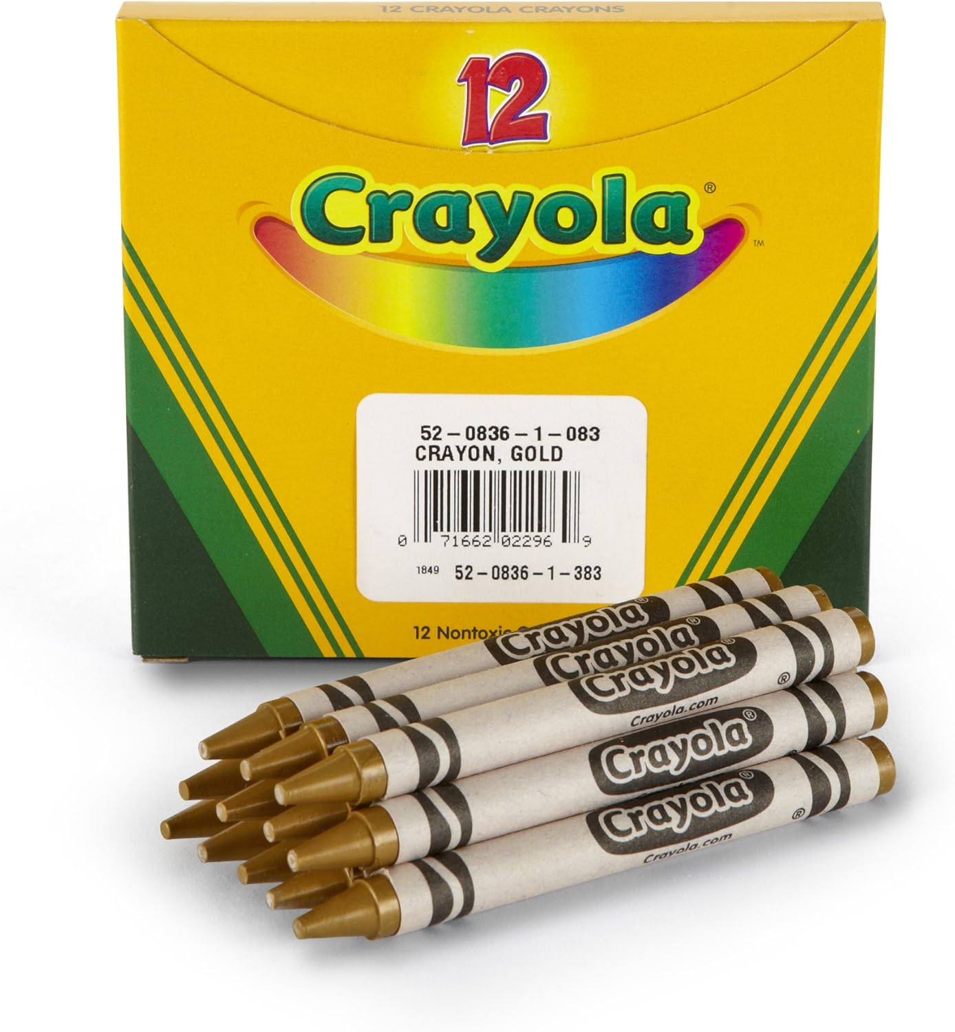 Crayola Crayones dorados, recambio de crayones de un solo color, 12 unidades de crayones a granel, suministros escolares