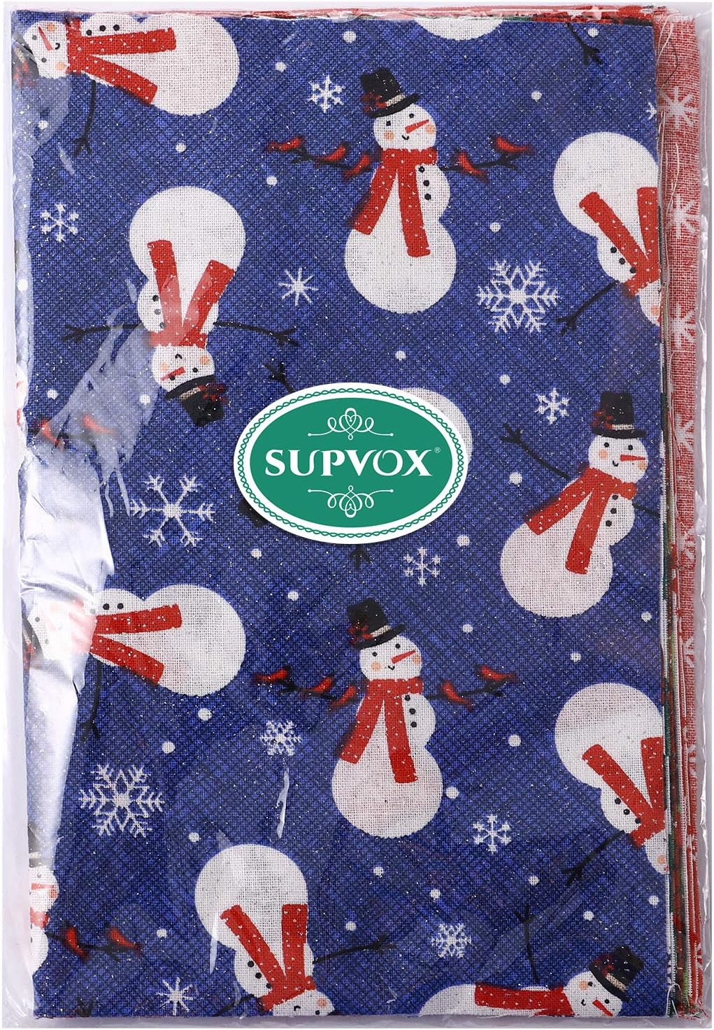 Supvox 10 piezas de tela de algodón de Navidad para acolchar, retazos de tela precortados para manualidades de costura de Navidad (7.8 x 9.8
