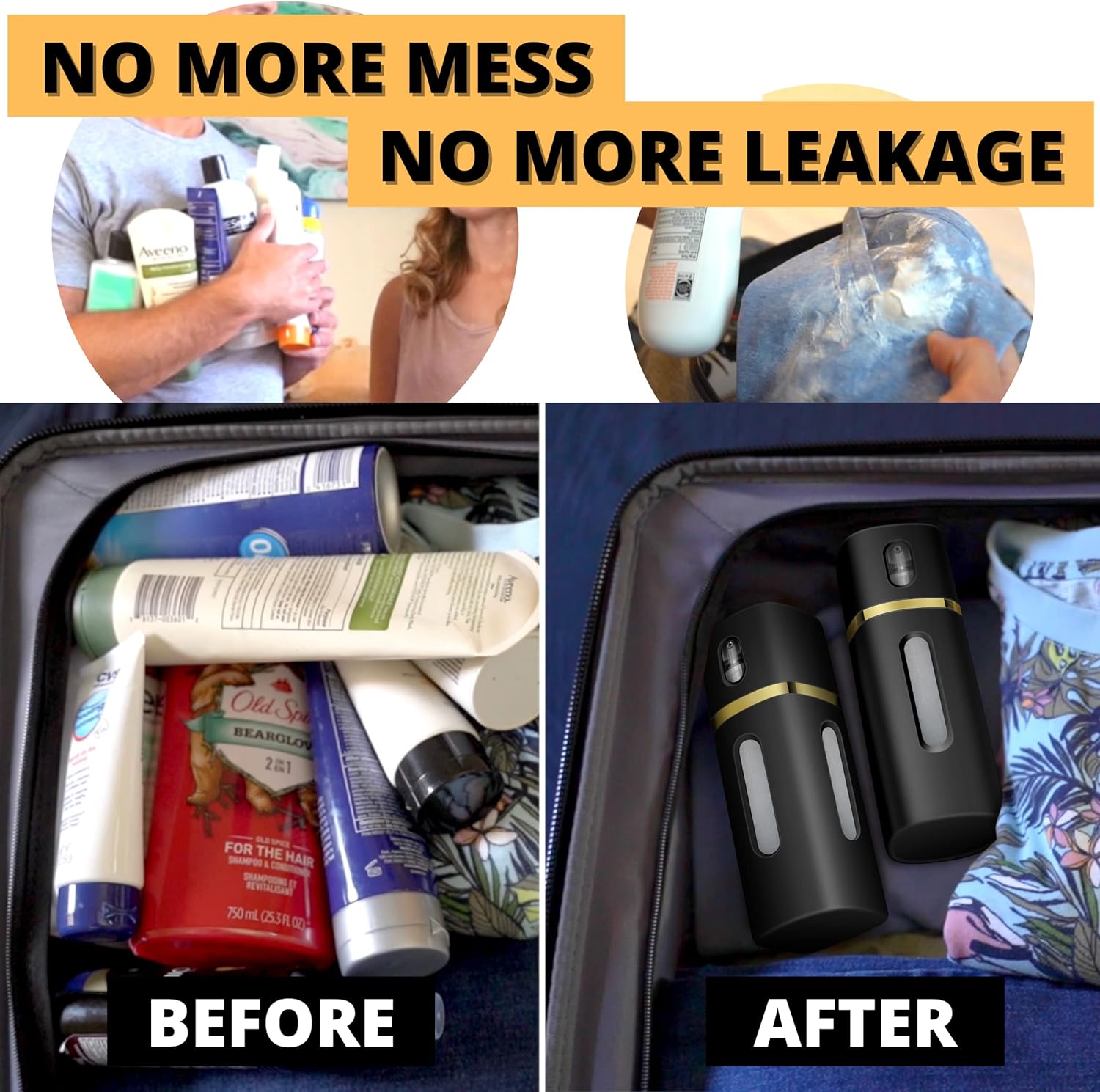 LASBOTTLE – Botella de viaje 4 en 1, accesorio de viaje, dispensador de líquido, botella de viaje, botella a prueba de fugas, jabón cosmético para