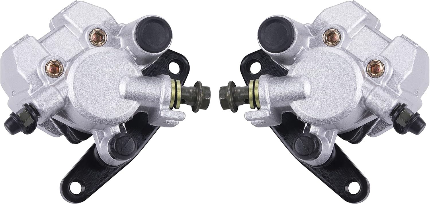 CNCMOTOK Pinza de freno delantera derecha e izquierda con pastillas compatible con Yamaha Banshee 350 Grizzly 350 400 450 Big Bear 250 350 450