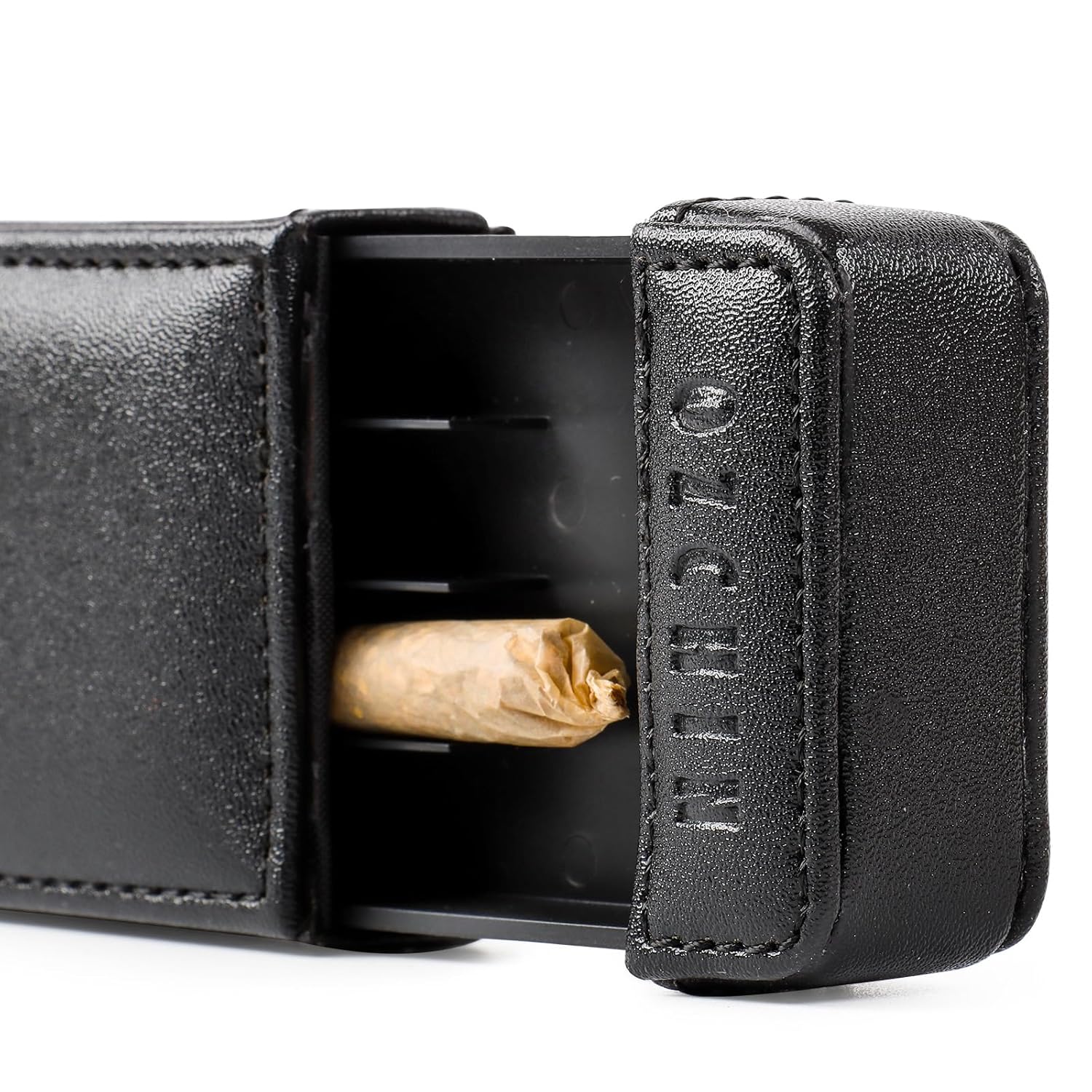 OZCHIN Estuche para cigarrillos de tracción y empuje, con capacidad para 4 unidades, tamaño King, gran regalo para el día del padre (negro)