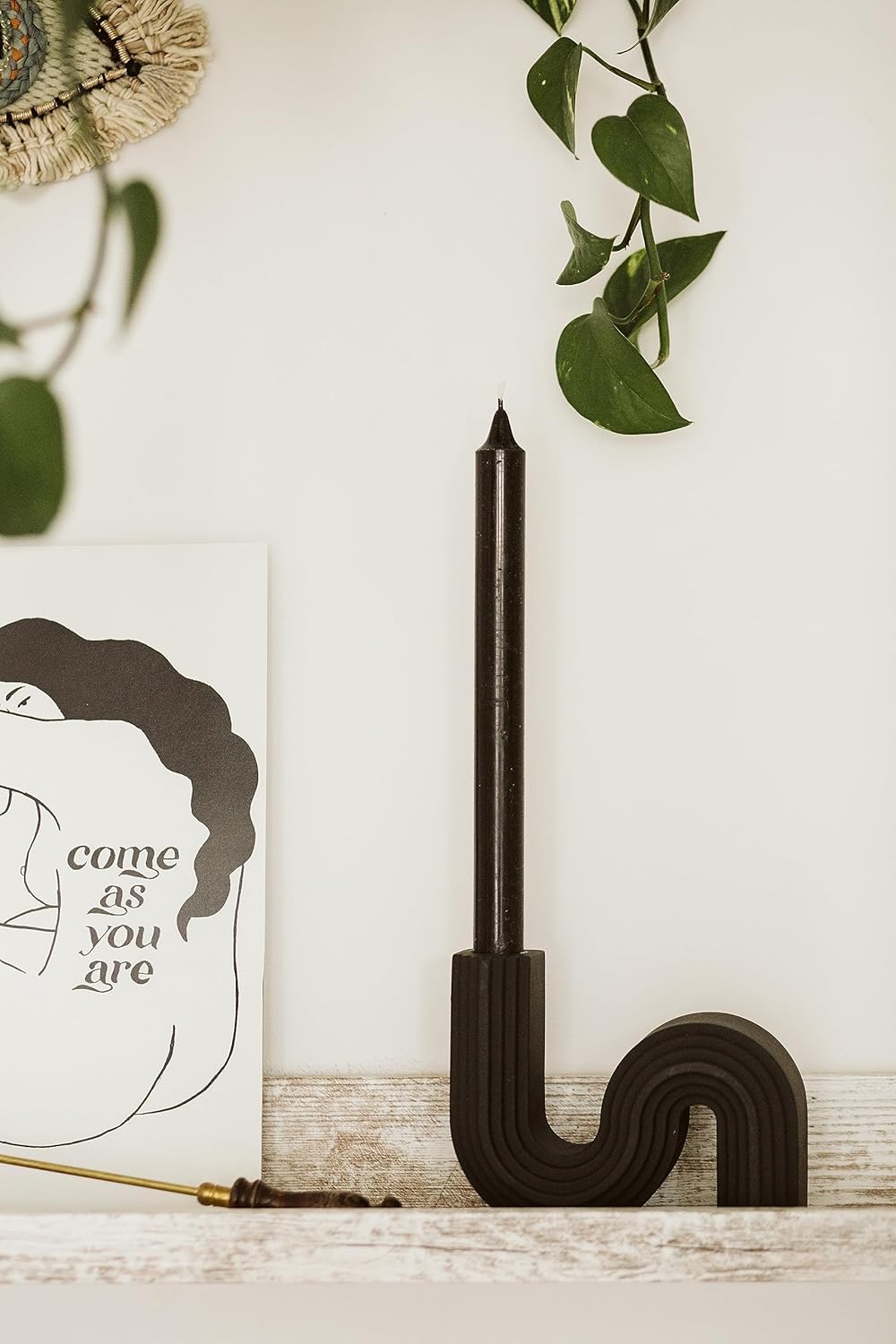 Moderno portavelas negro para decoración del hogar, se adapta a candelabros cónicos y trenzados, elegante centro de mesa para salas de estar y mesas