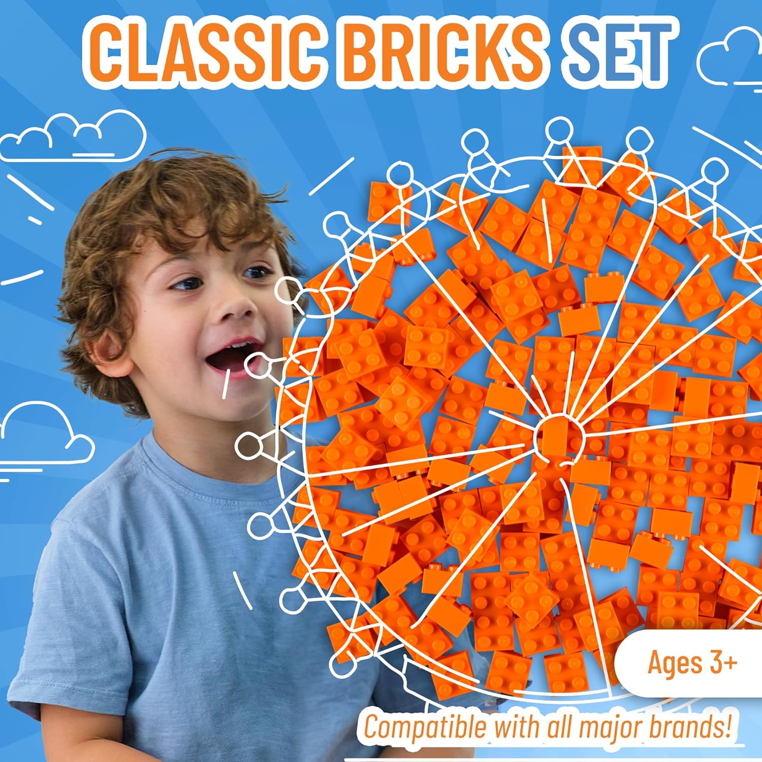 Strictly Briks – Classic Briks – Kit de iniciación de construcción 100 % compatible con todas las principales marcas de bloques