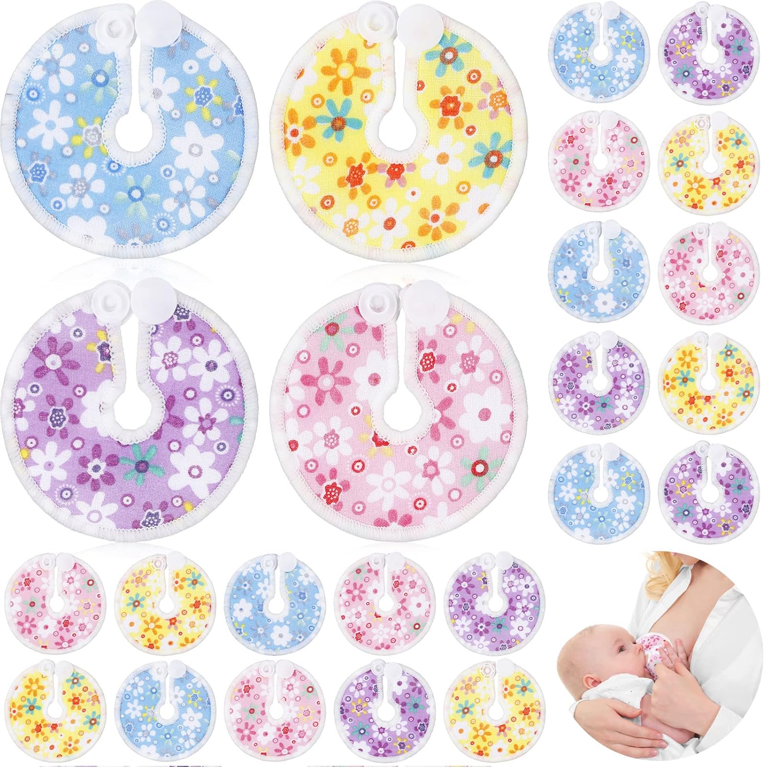 32 almohadillas de algodón para tubo G, almohadillas de algodón para soporte de alimentación, cubiertas de botón de tubo G abdominal, suministros de