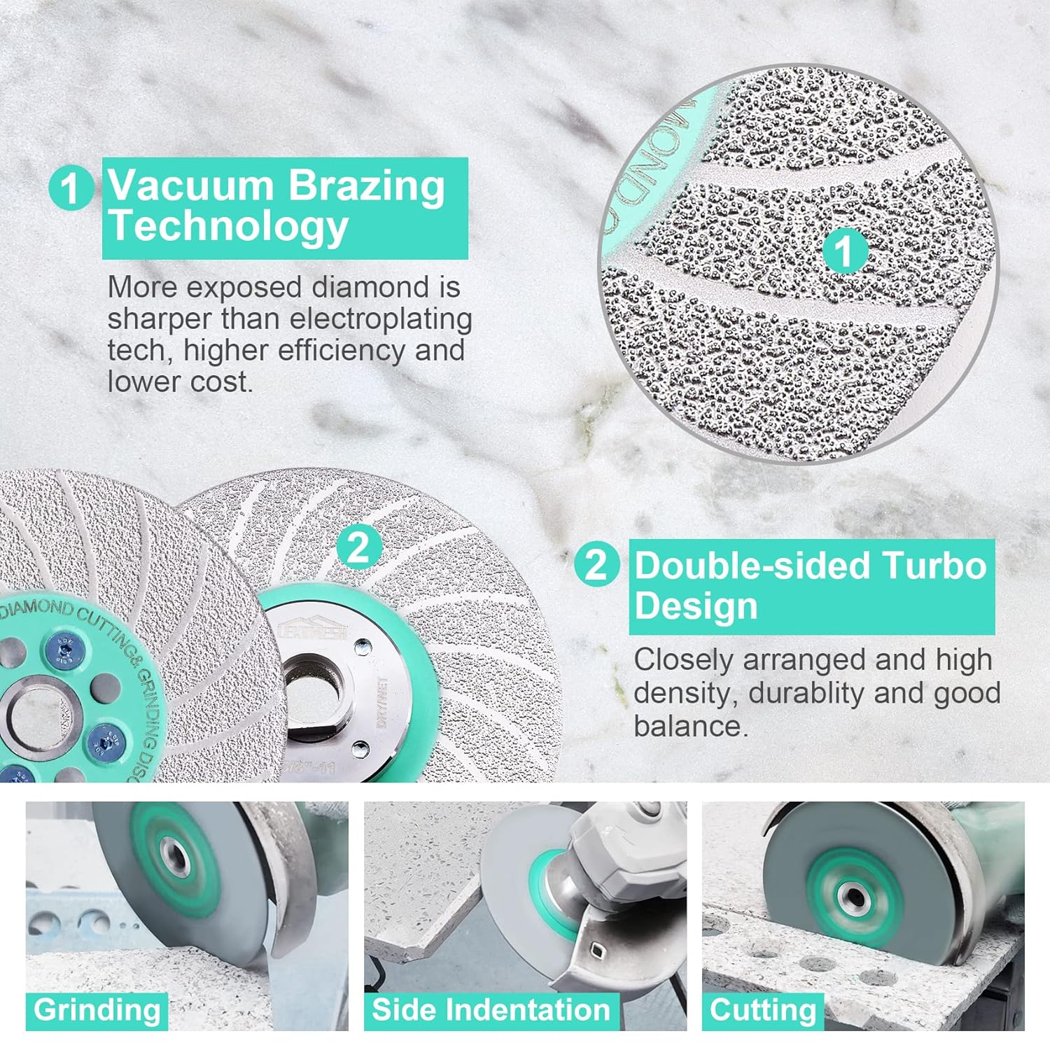 Hoja de diamante de corte de pulido – Muela abrasiva de diamante de 4 “100 mm, muela abrasiva de granito para dar forma a gres porcelánico,