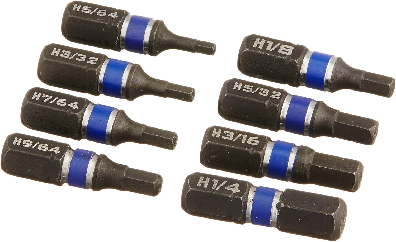 Irwin Tools Performance Series Juego de puntas, varios colores Hex, 1 pulgada de Longitud, 8 unidades de impacto (1902388)