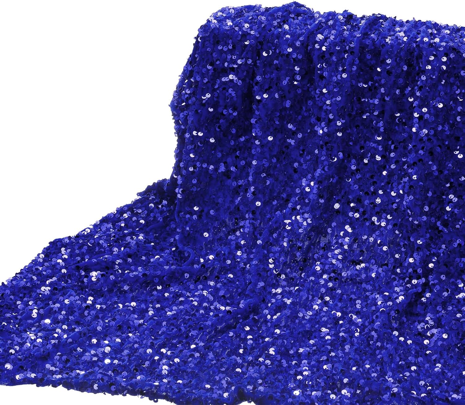 DMiotech Tela de lentejuelas azules de 5 yardas de terciopelo brillante iridiscente brillante brillante de 4 pies de ancho para mantel de costura de