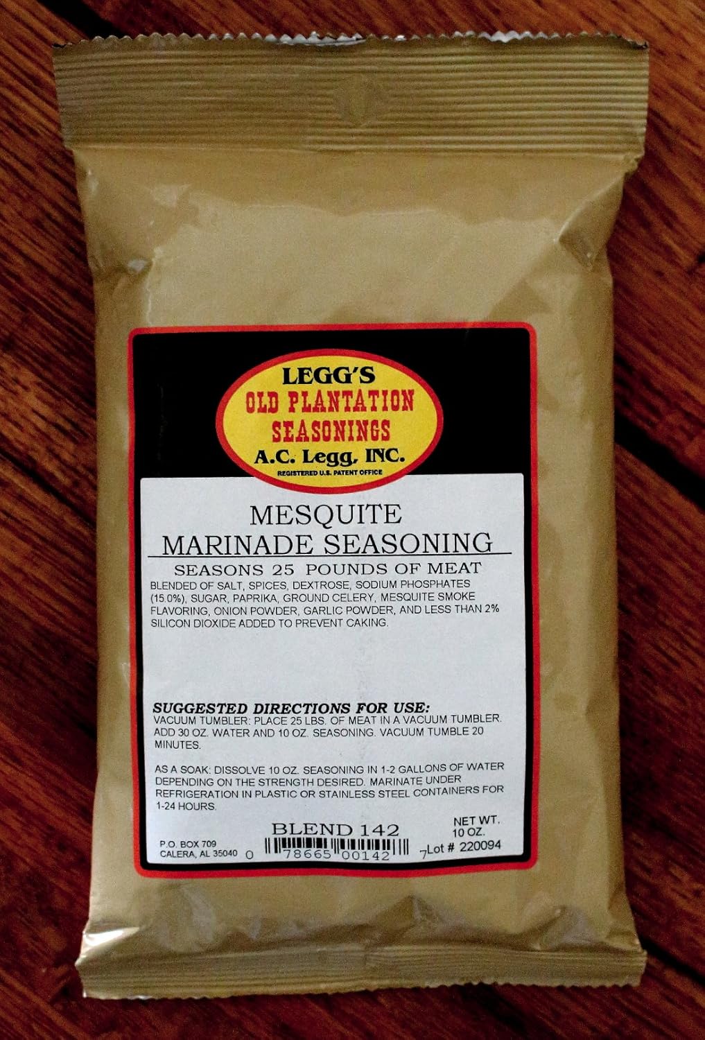 A.C. Legg Condimento de marinada de mezquite INC