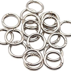 20 anillos tóricas de resorte gatillo con clip de mosquetón redondo para llaveros, hebilla, bolsas, monederos (plata, 34 pulgadas) 20 anillos tóricas de resorte gatillo con clip de mosquetón redondo para llaveros, hebilla, bolsas, monederos (plata, 34 pulgadas)