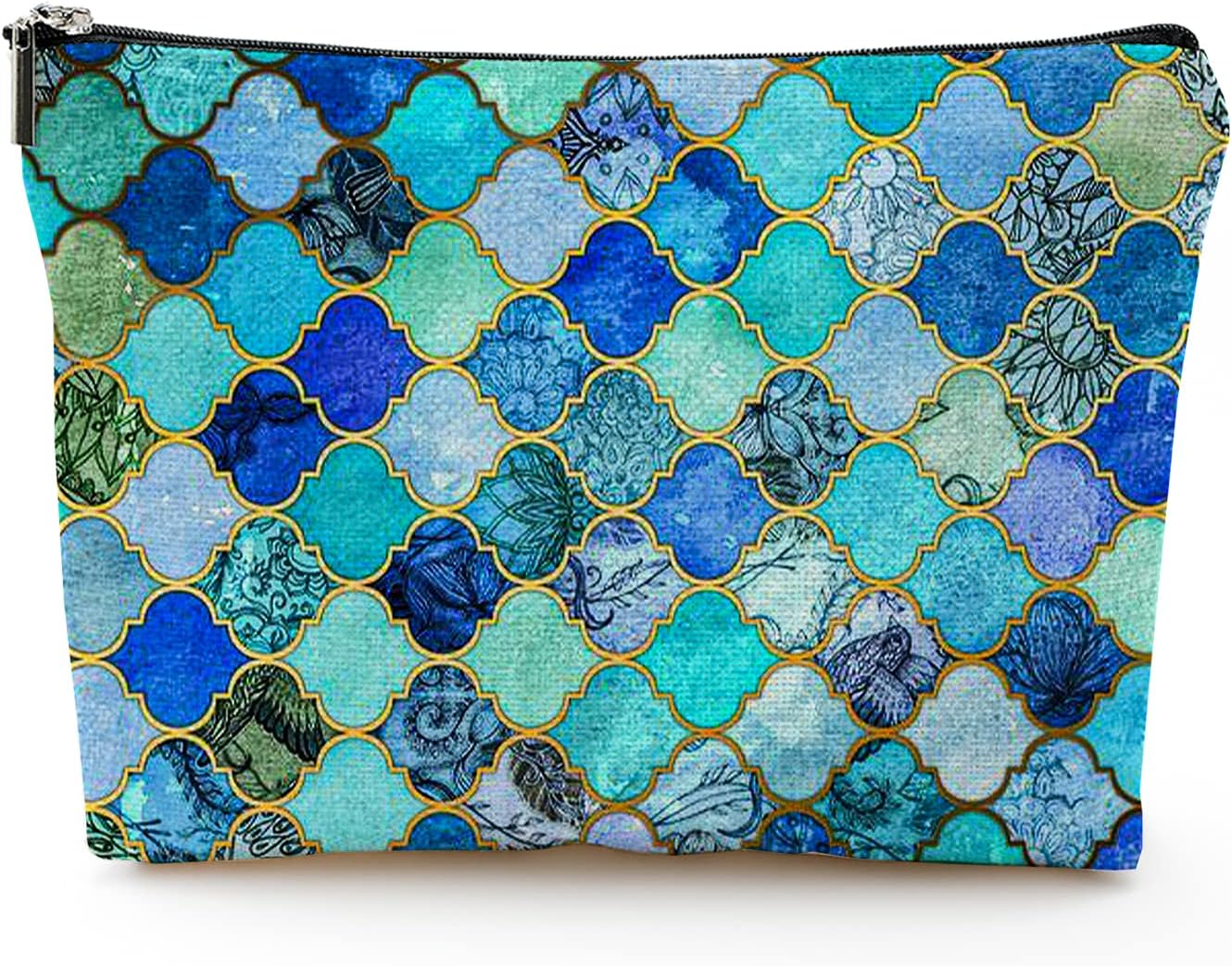 Bolsa de maquillaje para mujer, bolsa de maquillaje grande, bolsa de cosméticos de viaje, bolsa con cremallera, bolsas de aseo de 7 x 10 pulgadas,