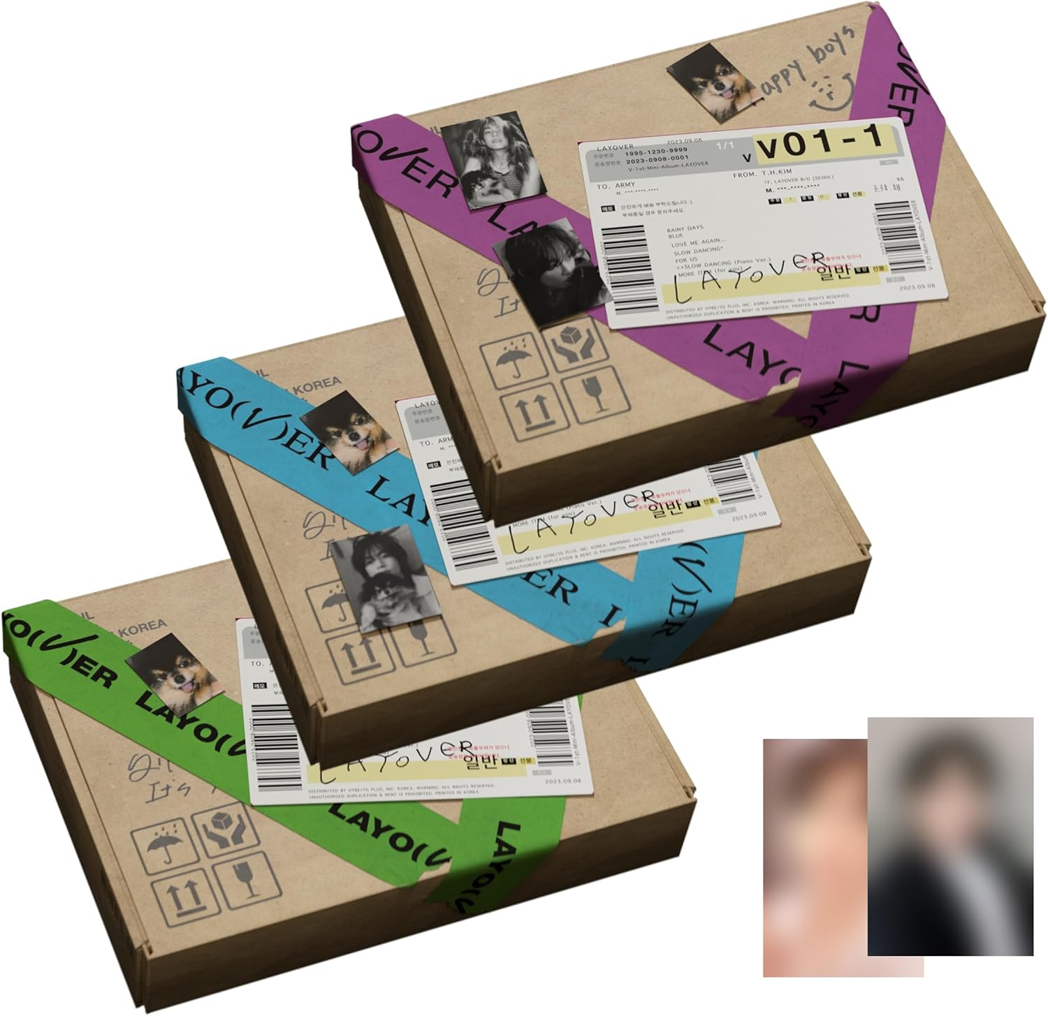 BTS V – Álbum Layover Rondom Ver. + Juego de tarjetas de fotos BTS
