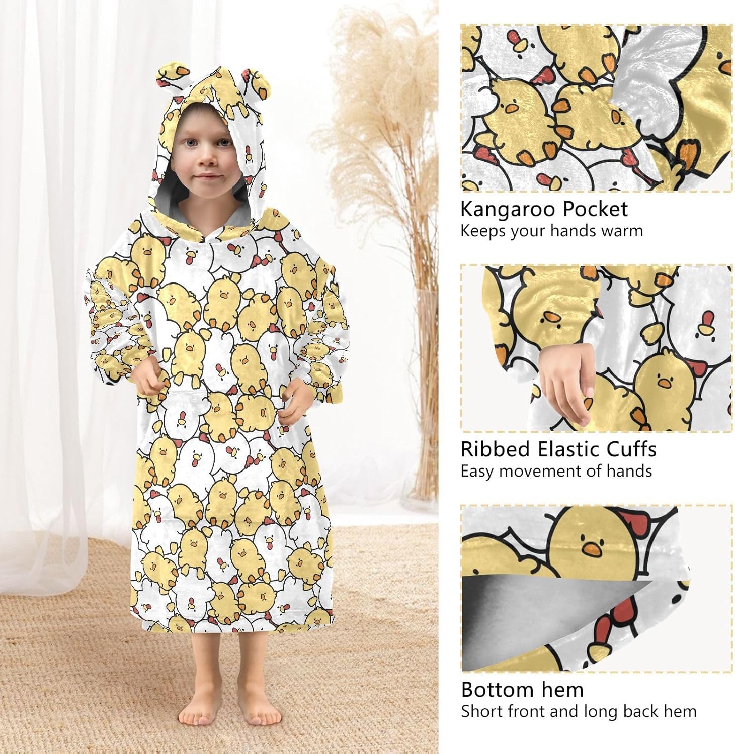 Wearable Blankets for Kids, Soft Warm Cozy Oversized Blanket Hoodie, Gifts 3-14 Y Boys Girls Teens with Pocket