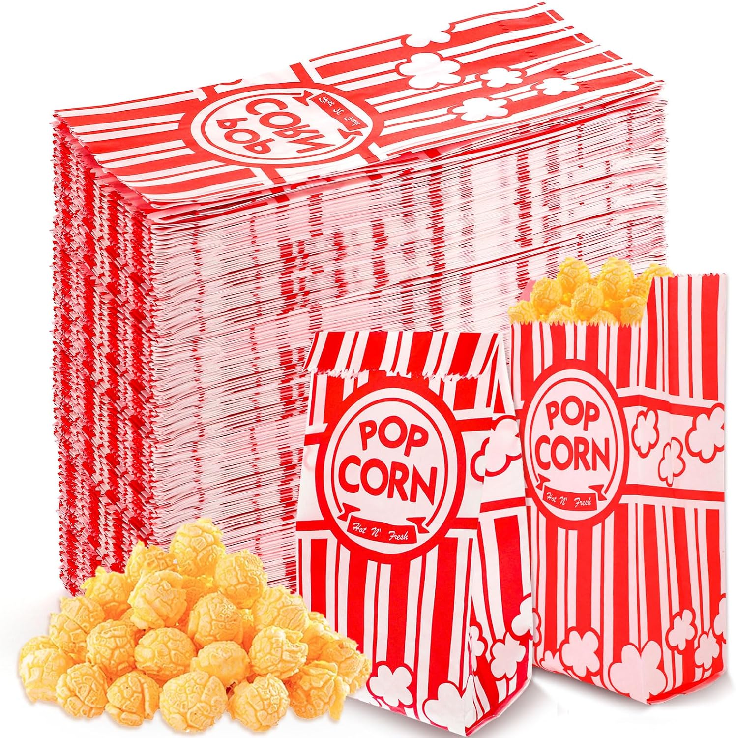 600 bolsas de palomitas de maíz, bolsas de papel de 1 onza, porciones individuales a granel para máquina de palomitas de maíz, noches de cine,
