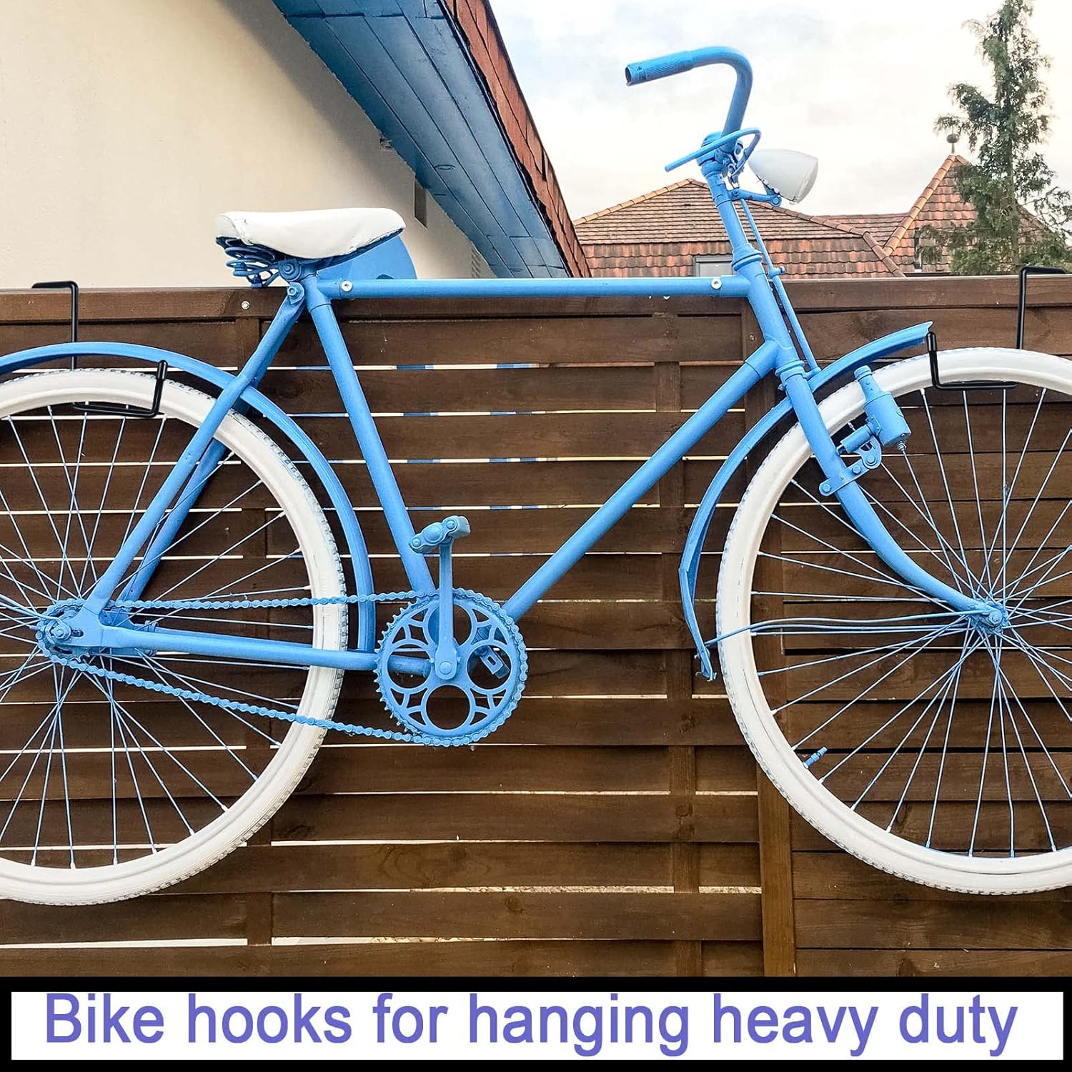 DINGEE Ganchos grandes con revestimiento de vinilo para colgar, gancho para colgar en bicicleta, ganchos de garaje, ganchos de escalera, organizador