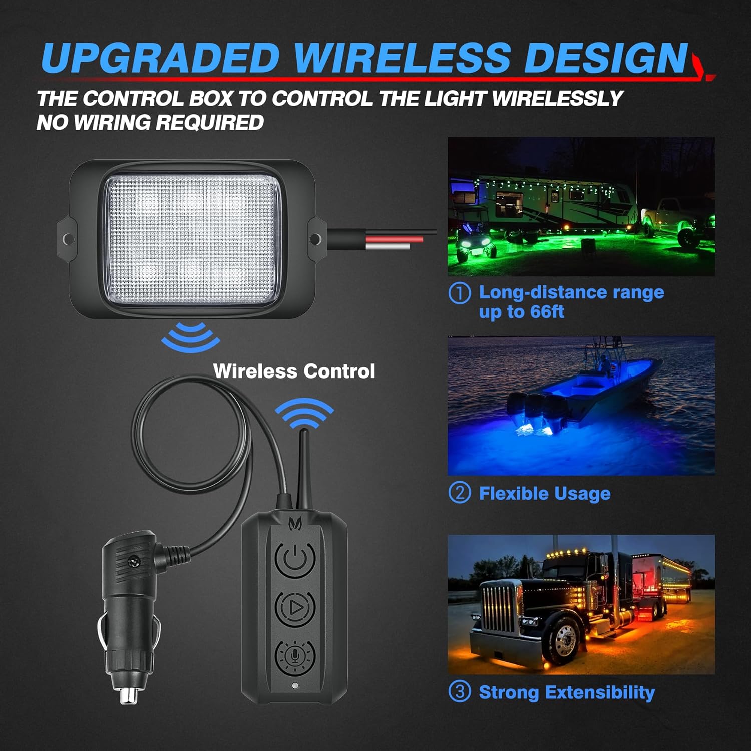 MICTUNING C3 – Luces de roca LED extensibles RGBW con control inalámbrico, 12 cápsulas, luces subterráneas multicolor con aplicación Bluetooth y