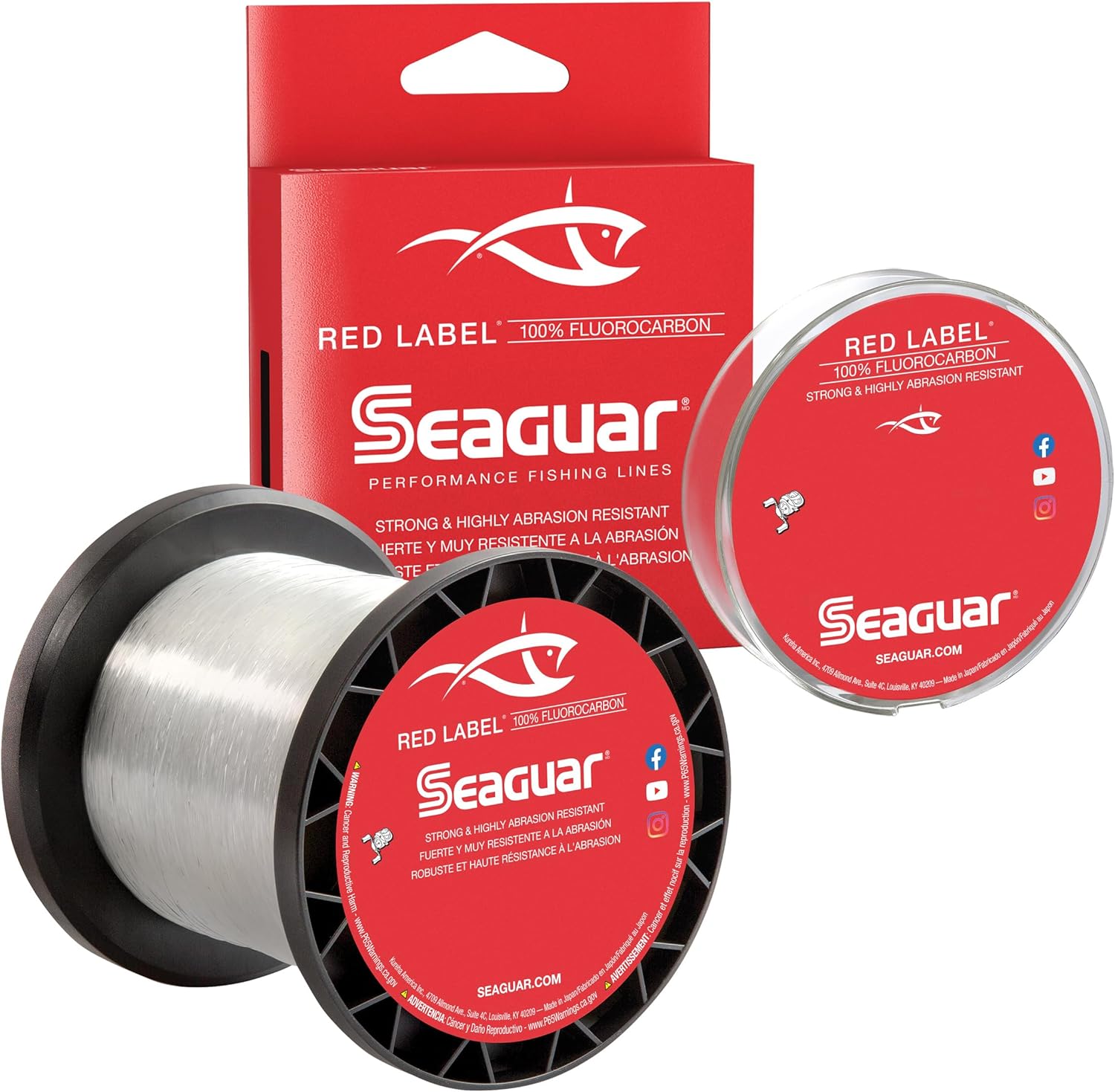 Seaguar Red Label – Línea de pesca 100% fluorocarbono, varios tamaños